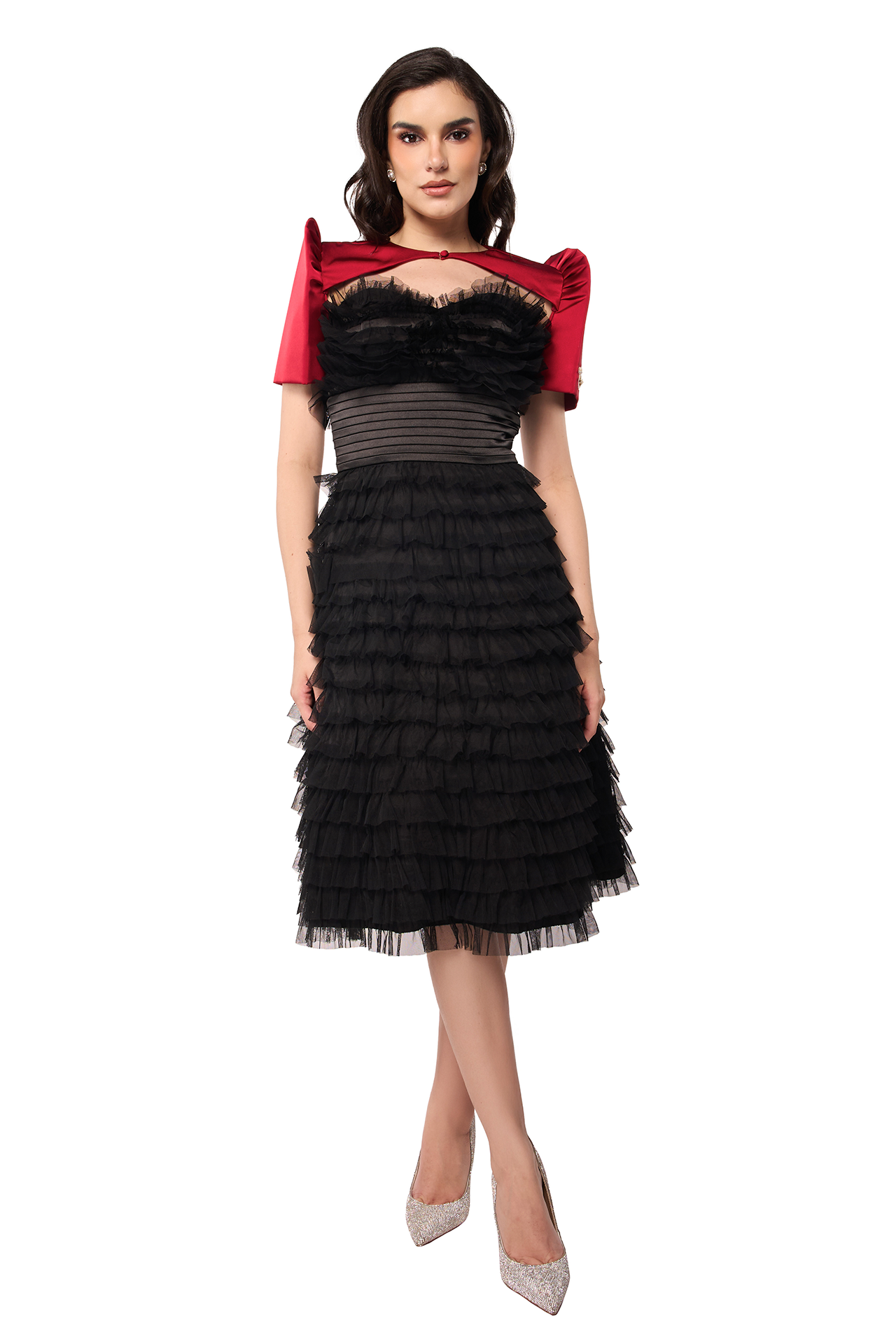 Aimee Harness Bolero (Rouge Soir)