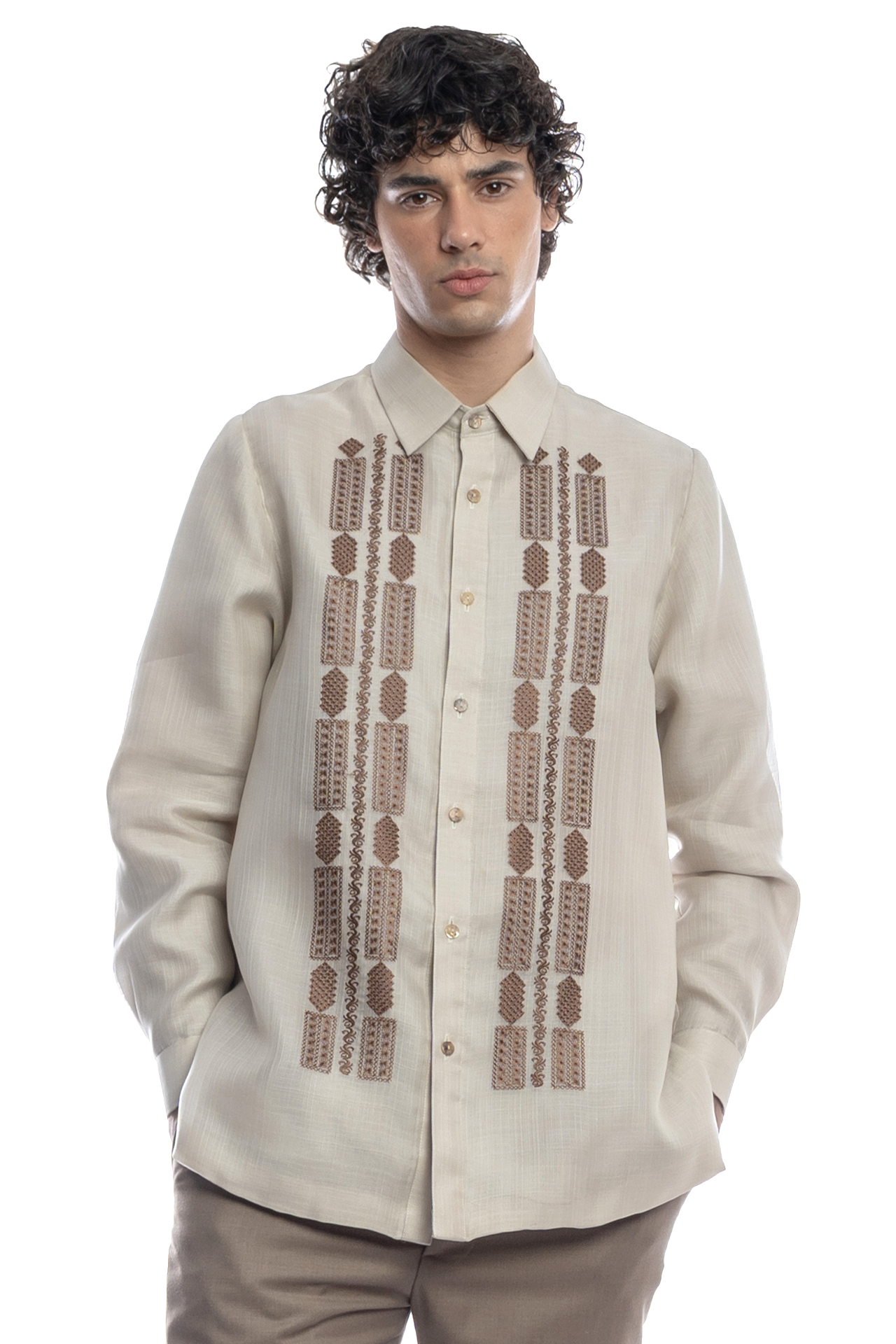 Gabriel Men's Barong Tagalog (Espresso)