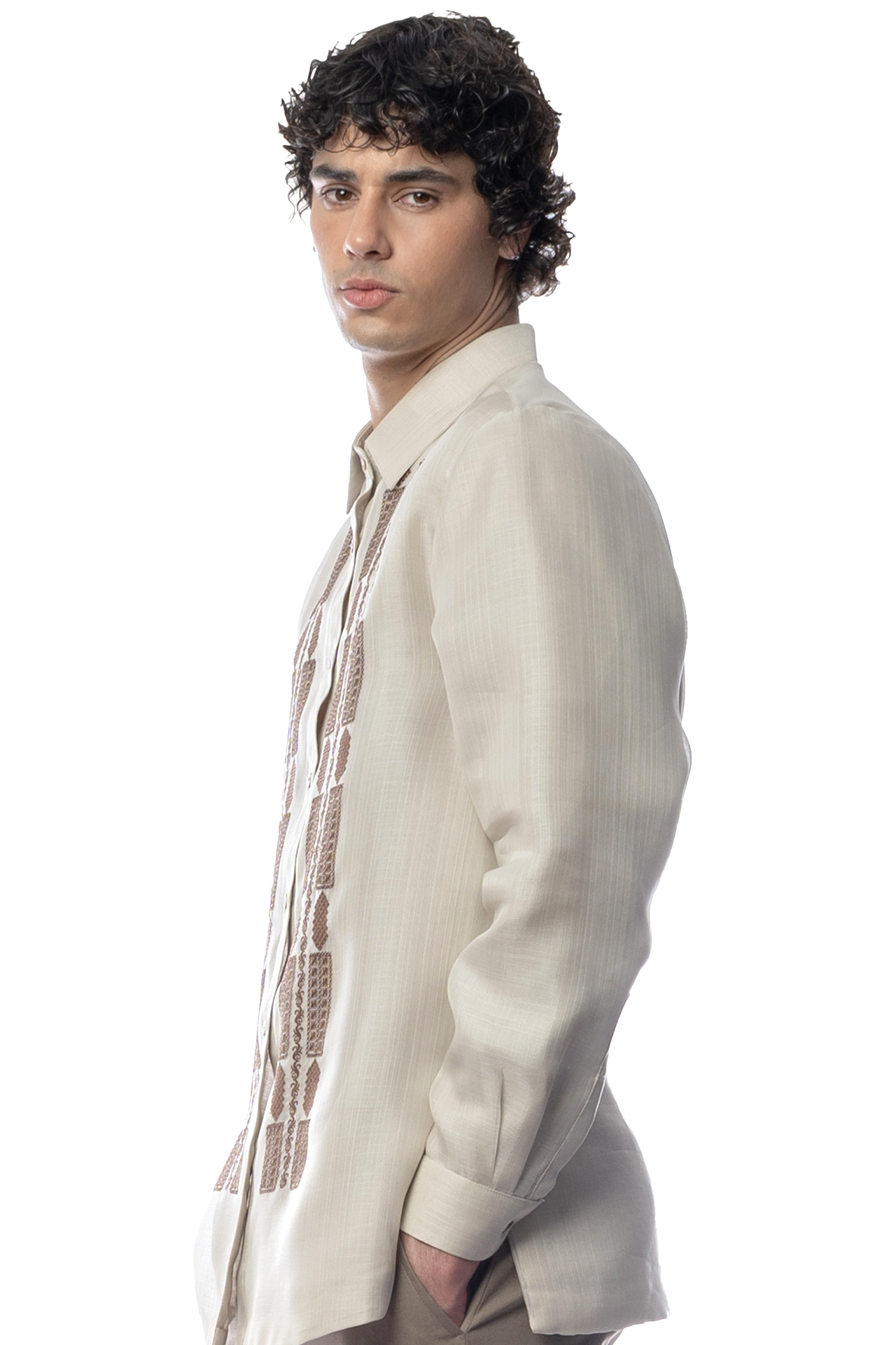 Gabriel Men's Barong Tagalog (Espresso)