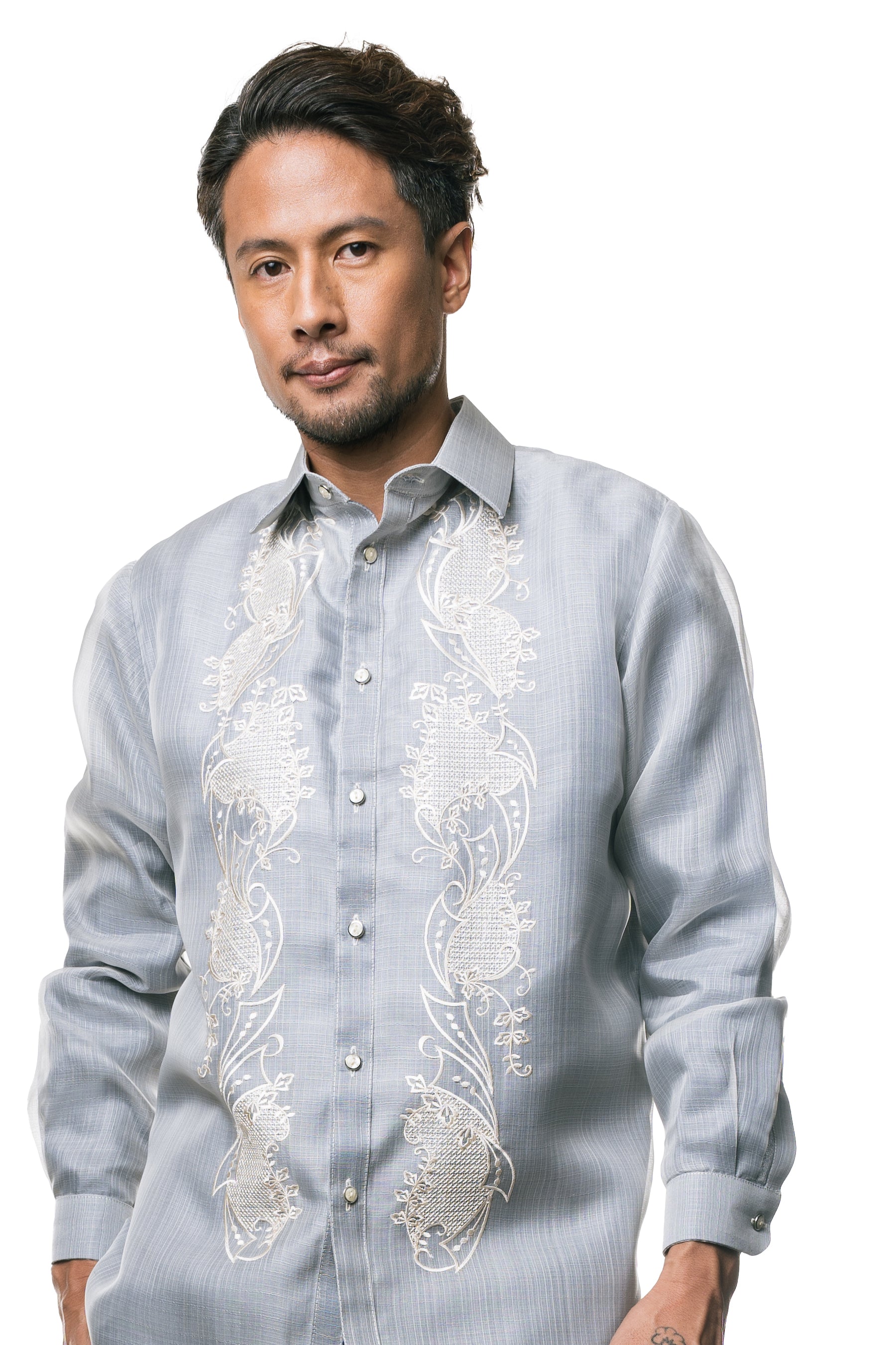 Jose Men's Barong (Lt. Gray)