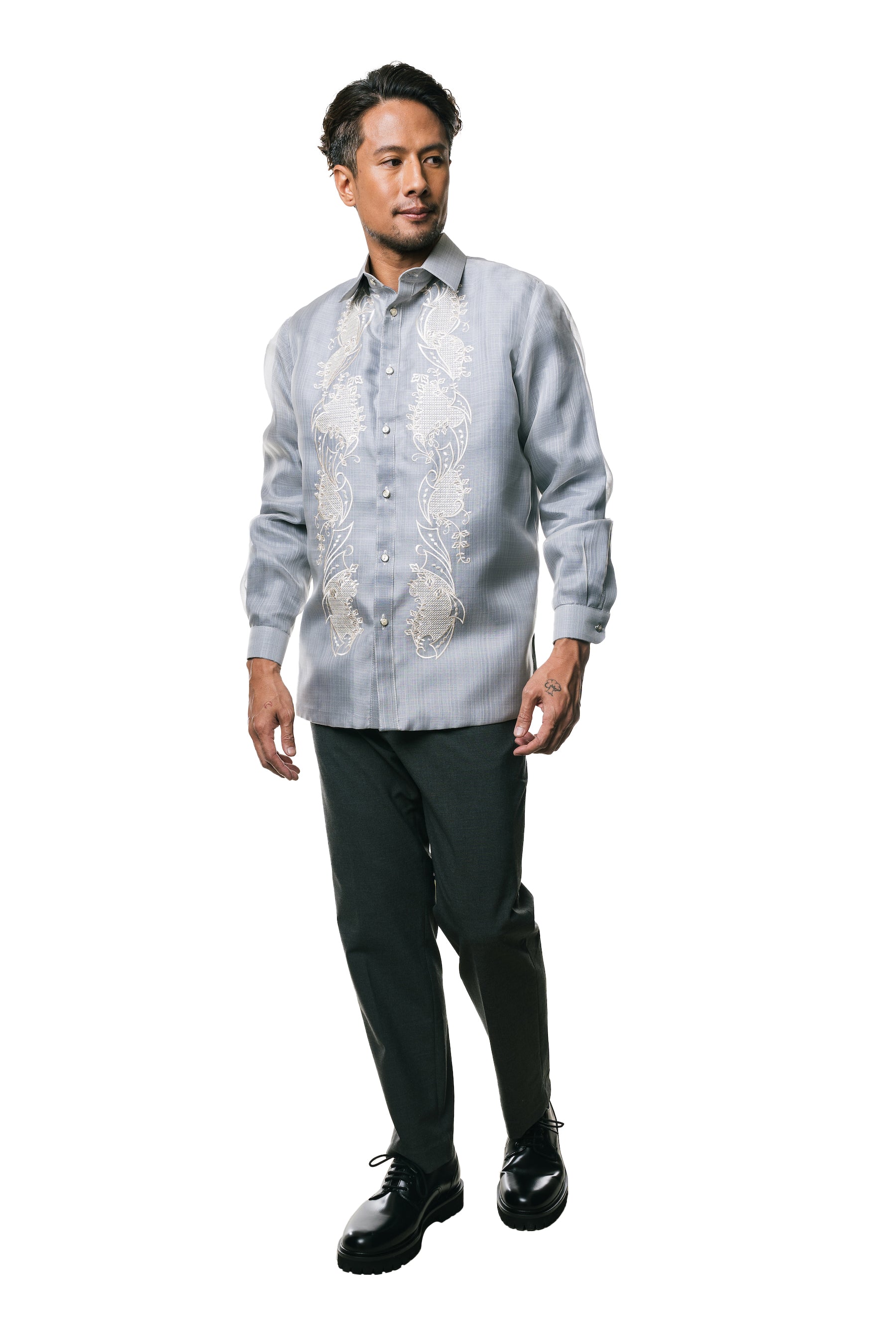 Jose Men's Barong (Lt. Gray)