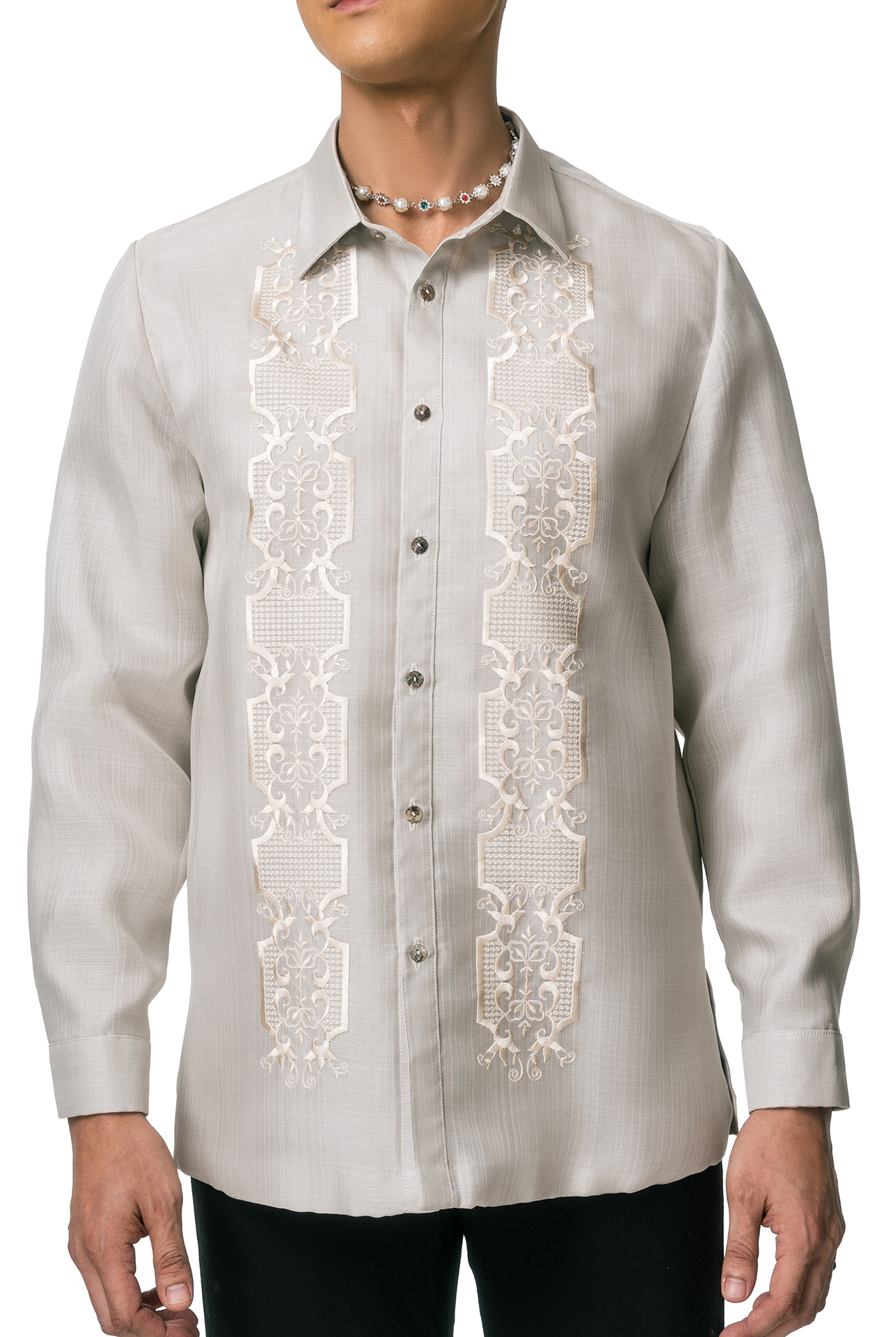 Lucas Men's Barong (Lt. Gray)