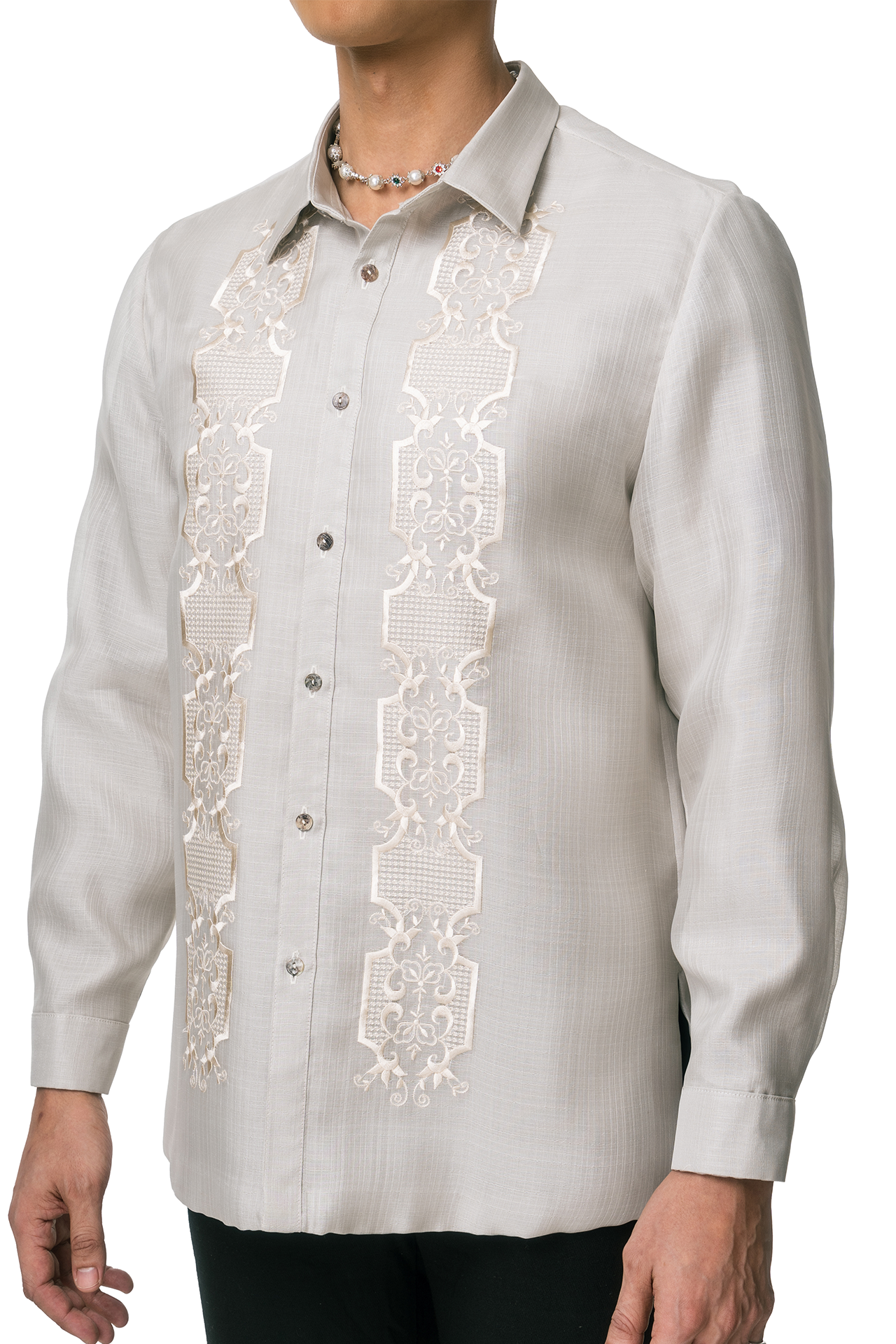 Lucas Men's Barong (Lt. Gray)