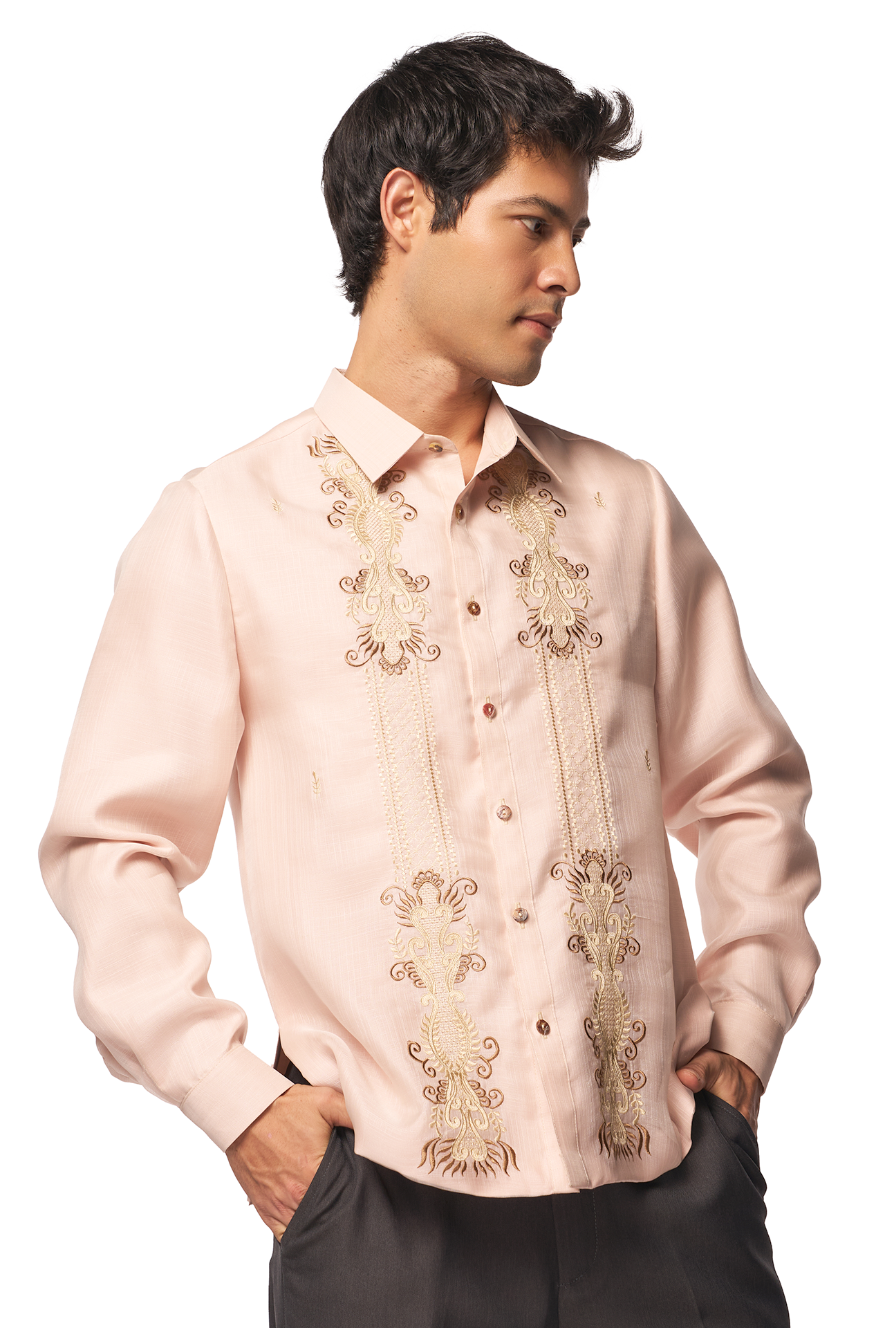 Lucio Men's Barong (Warm Silt)