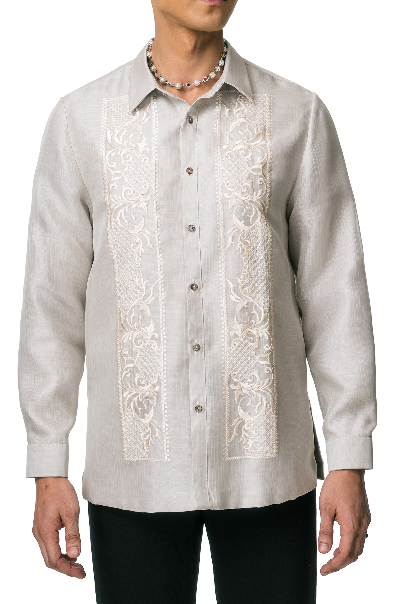 Pedro Men's Barong (Lt. Gray)