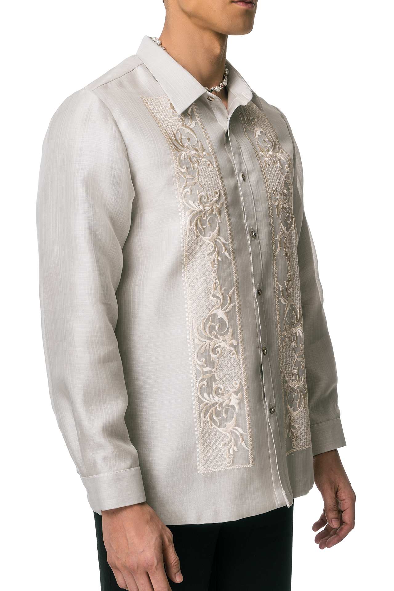 Pedro Men's Barong (Lt. Gray)