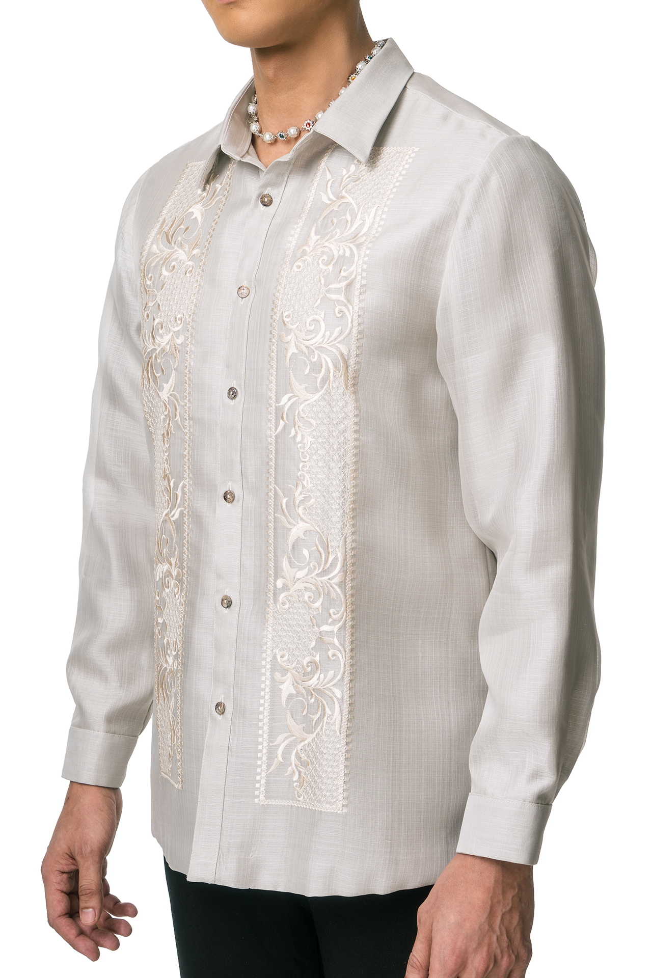 Pedro Men's Barong (Lt. Gray)