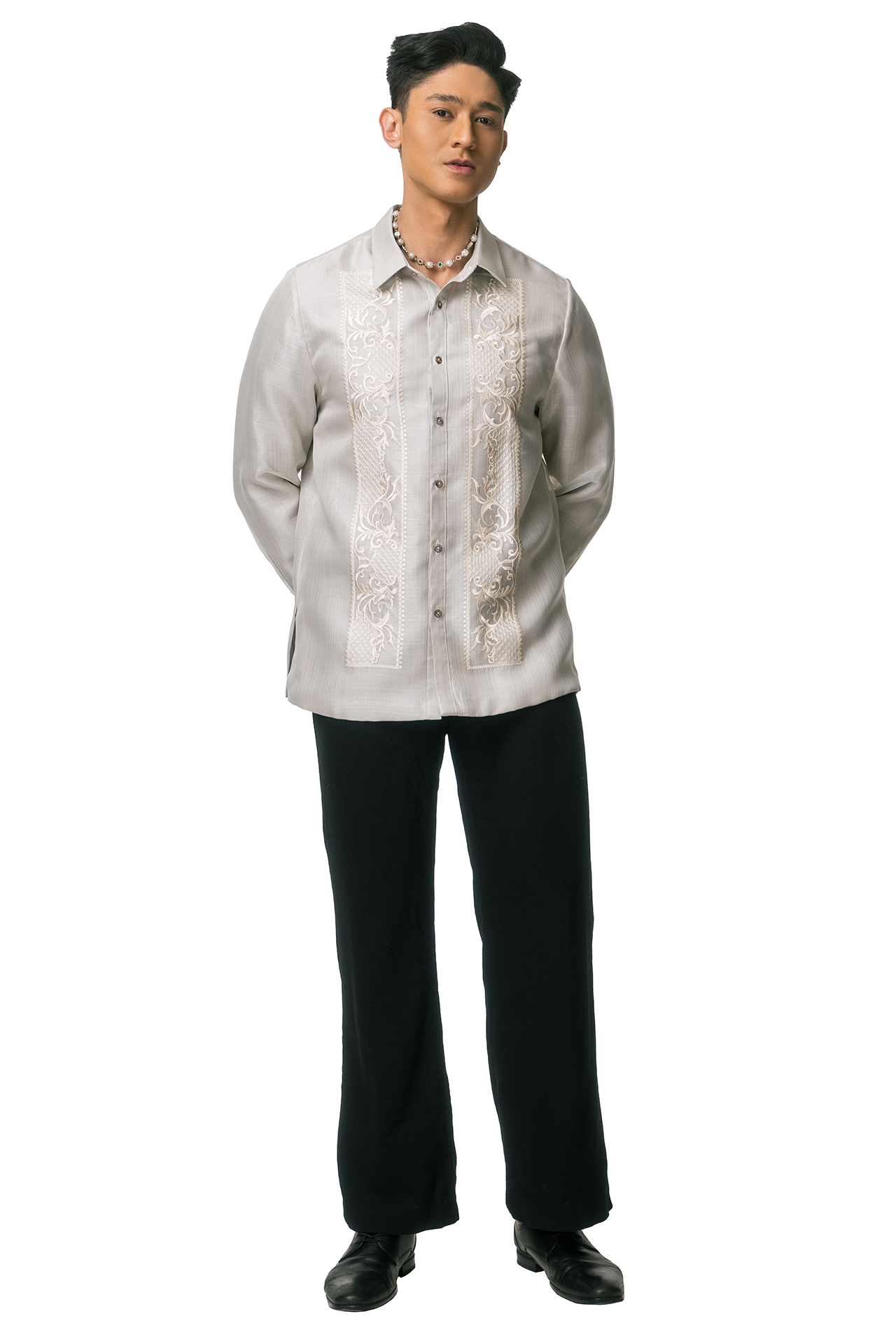 Pedro Men's Barong (Lt. Gray)