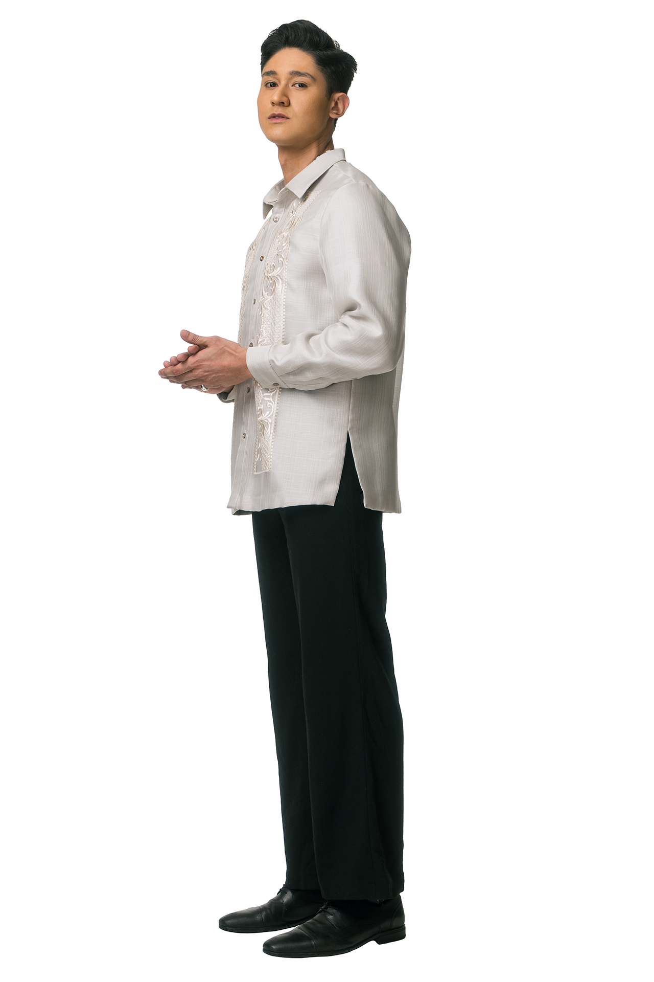 Pedro Men's Barong (Lt. Gray)