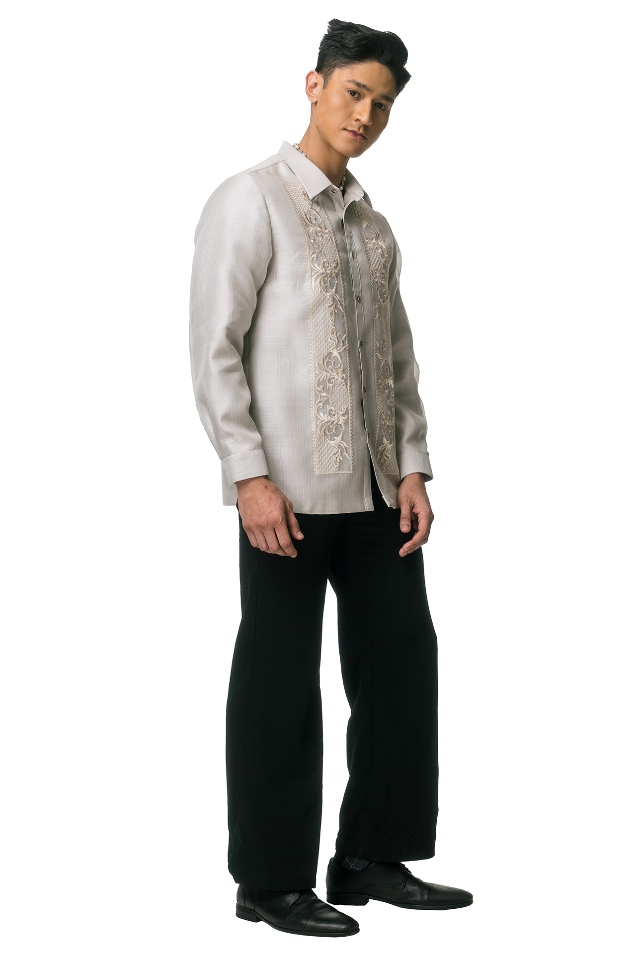 Pedro Men's Barong (Lt. Gray)