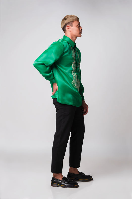 Fernando Men's Barong Tagalog (Emerald Green)