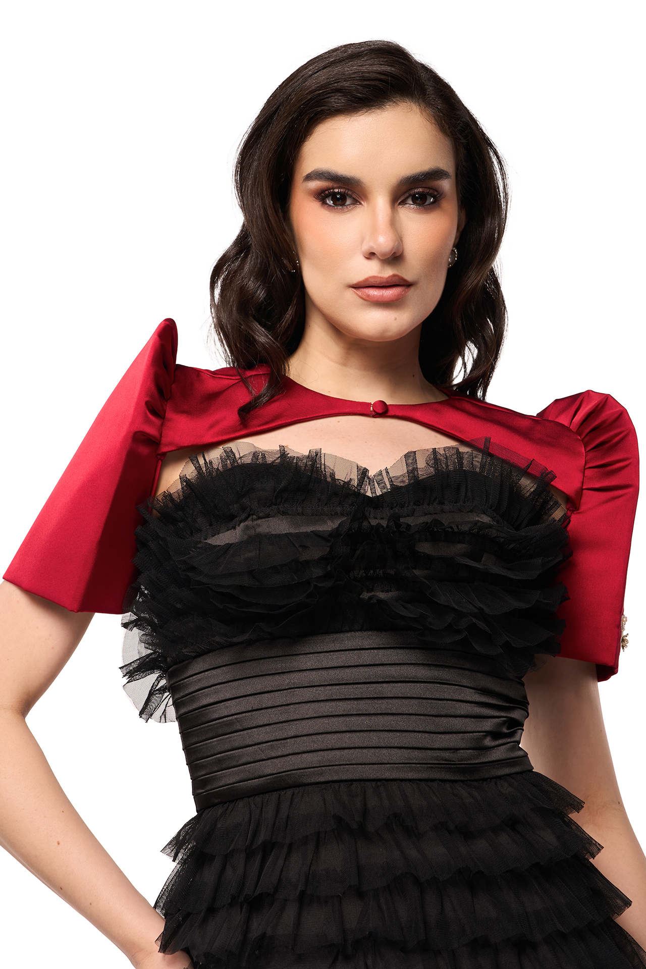Aimee Harness Bolero (Rouge Soir)