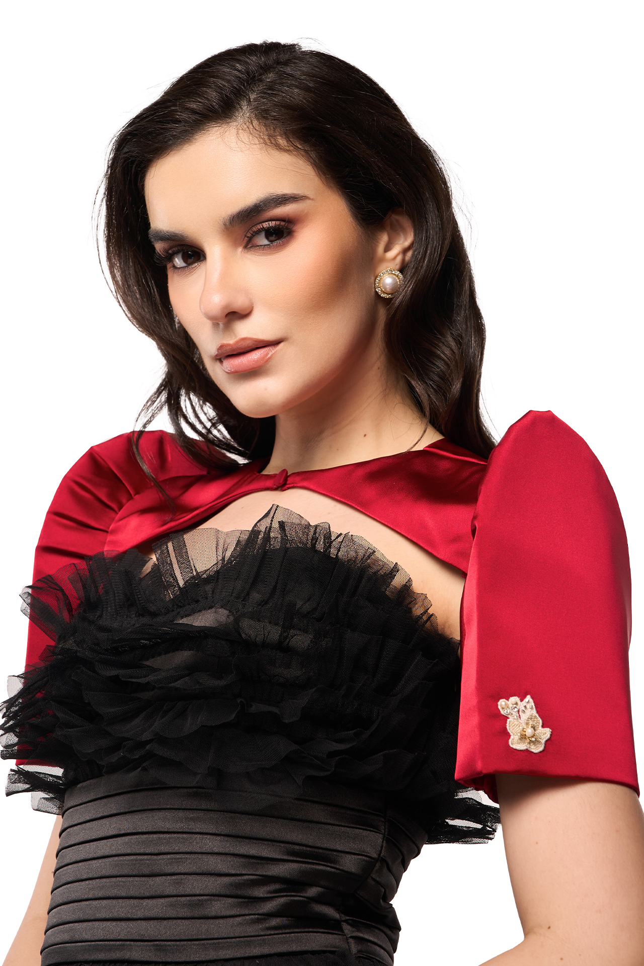 Aimee Harness Bolero (Rouge Soir)