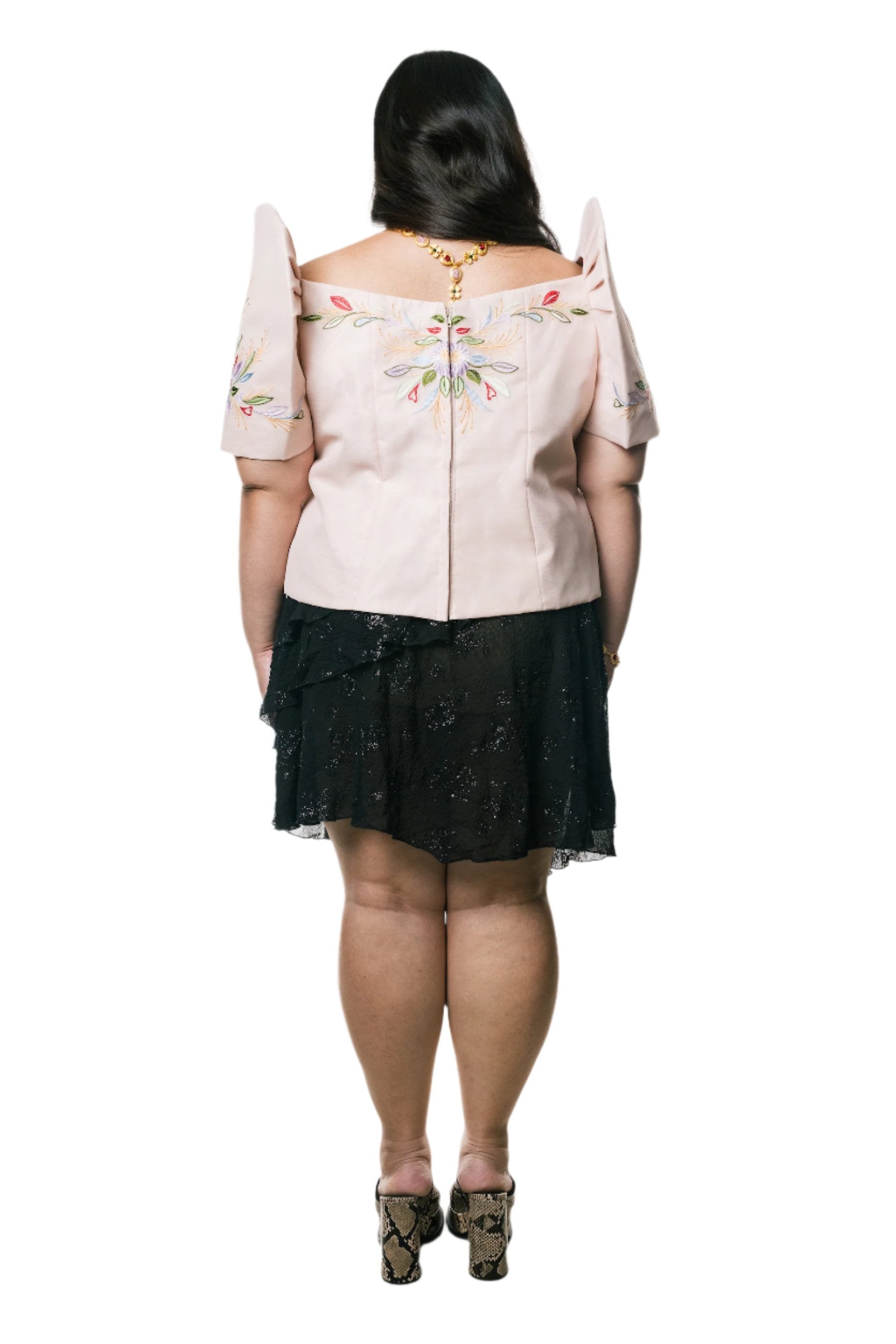 Benilda Filipiniana Blouse (Beige)