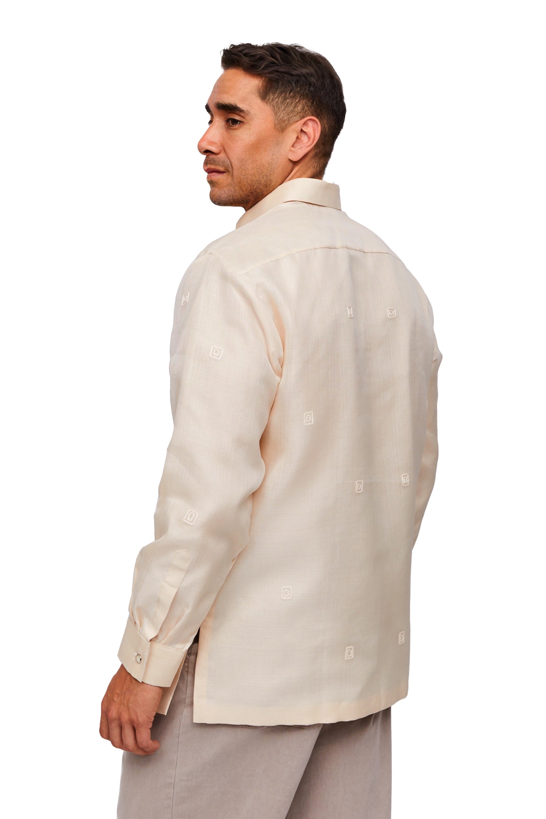 Cecilio Men's Barong Tagalog (Beige)