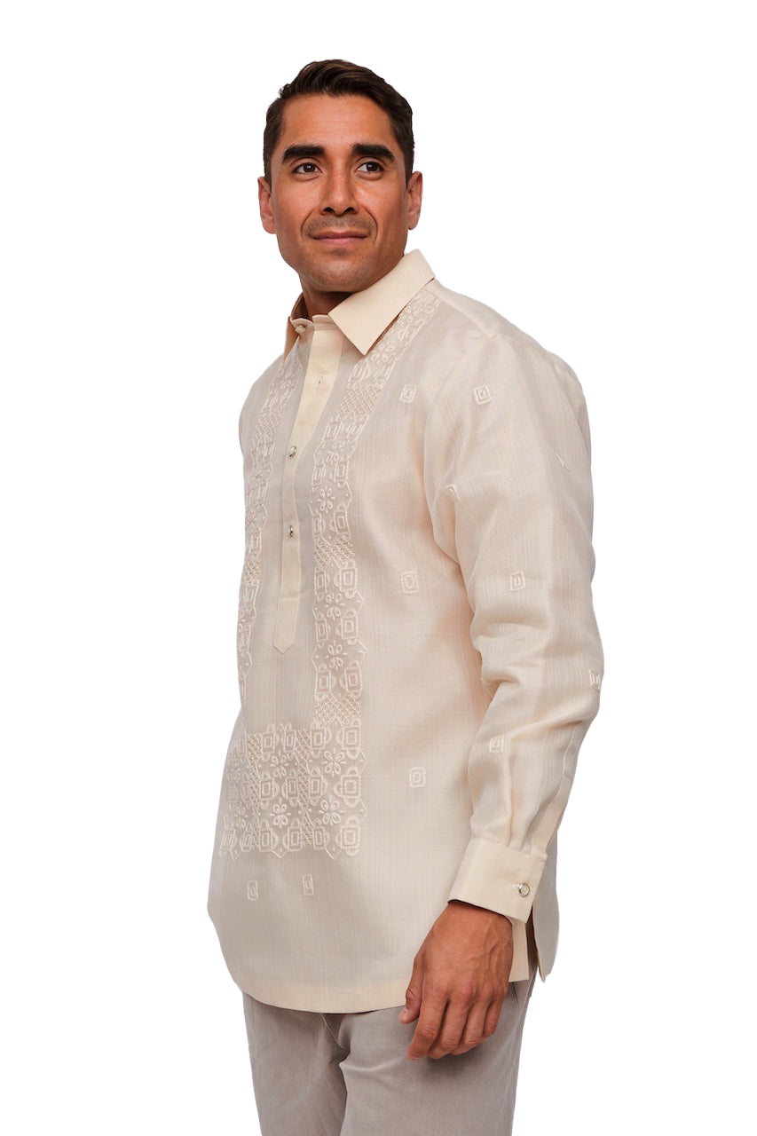 Cecilio Men's Barong Tagalog (Beige)