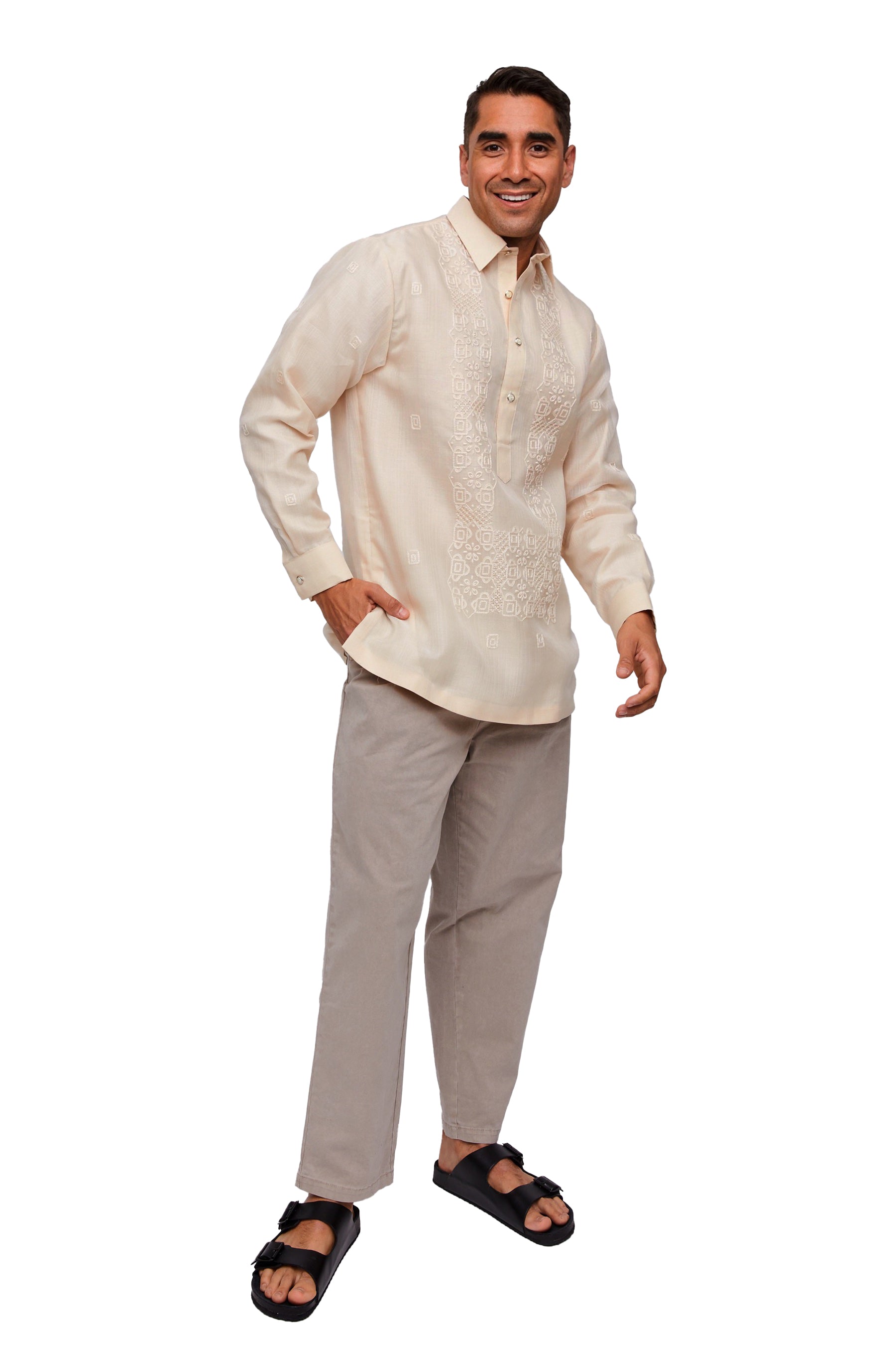 Cecilio Men's Barong Tagalog (Beige)