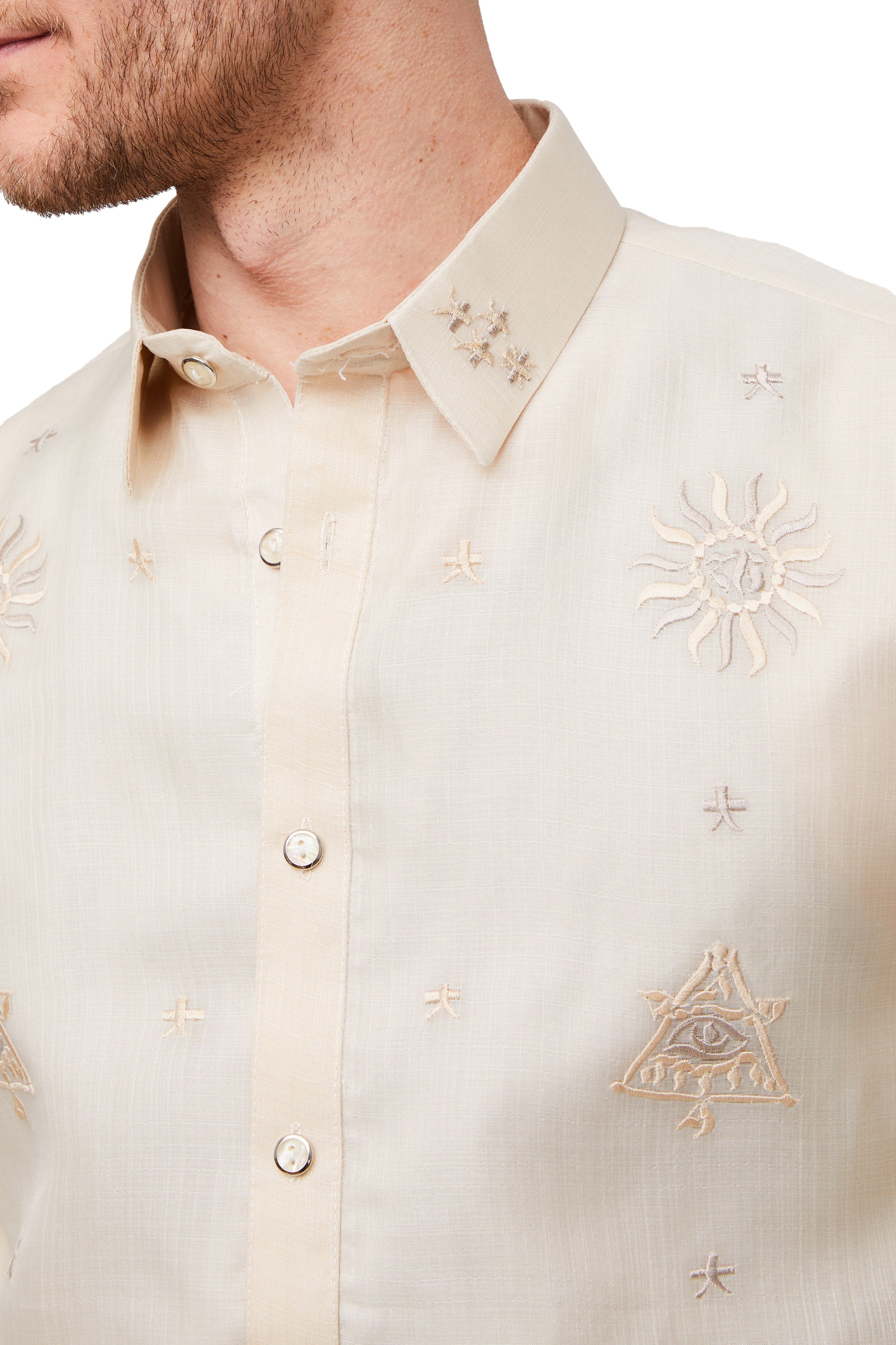 Danilo Men's Barong Tagalog (Beige)