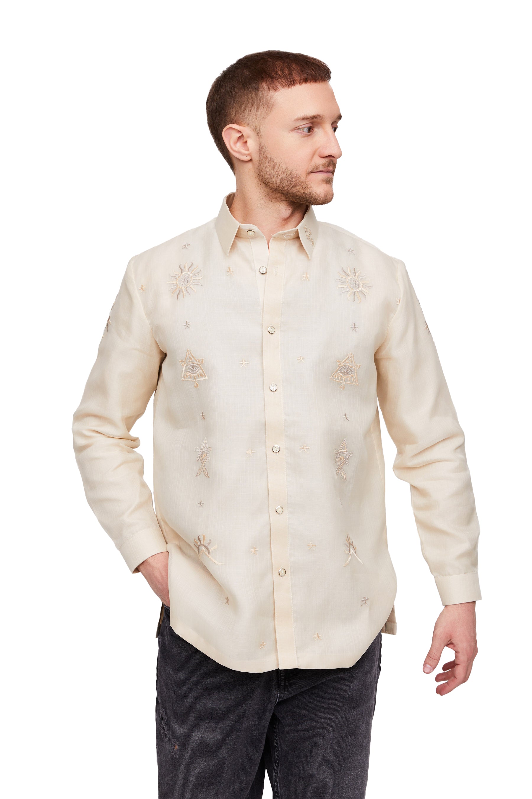 Danilo Men's Barong Tagalog (Beige)