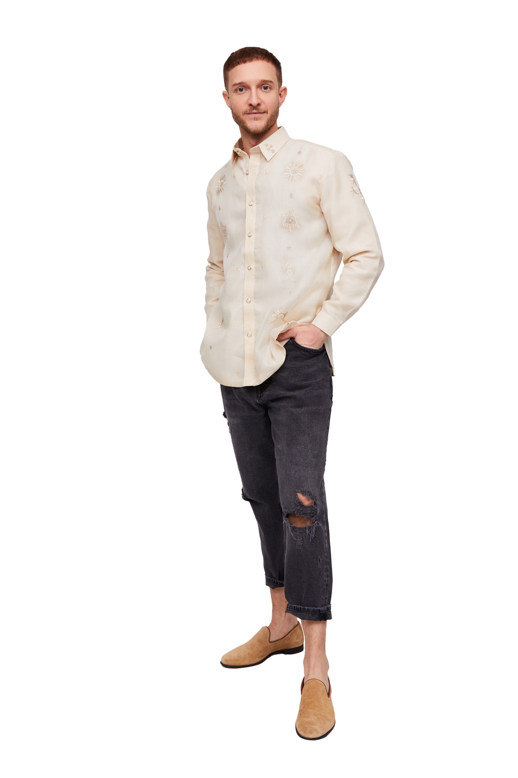 Danilo Men's Barong Tagalog (Beige)