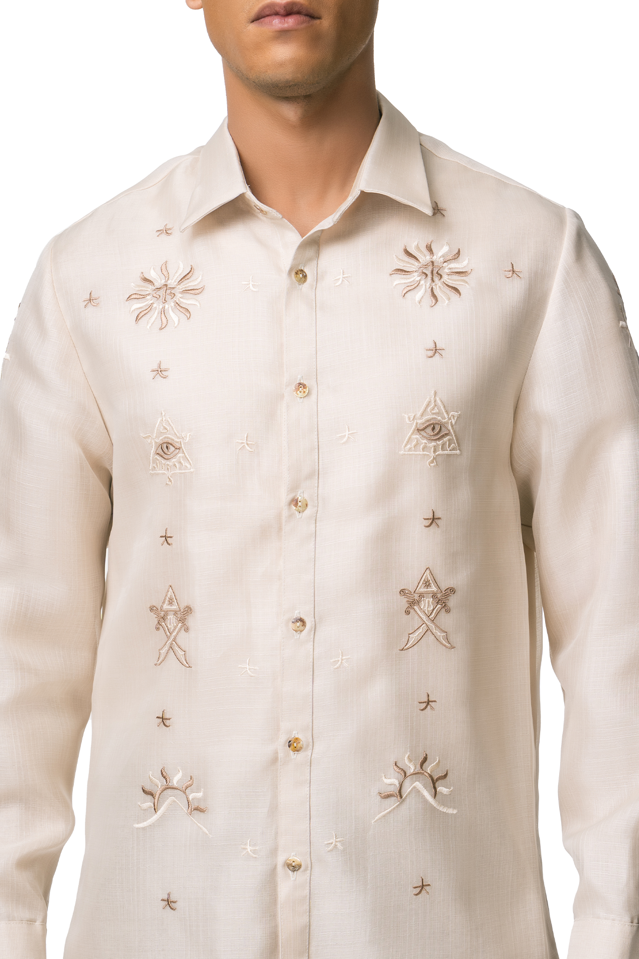 Danilo Men's Barong Tagalog (Beige)