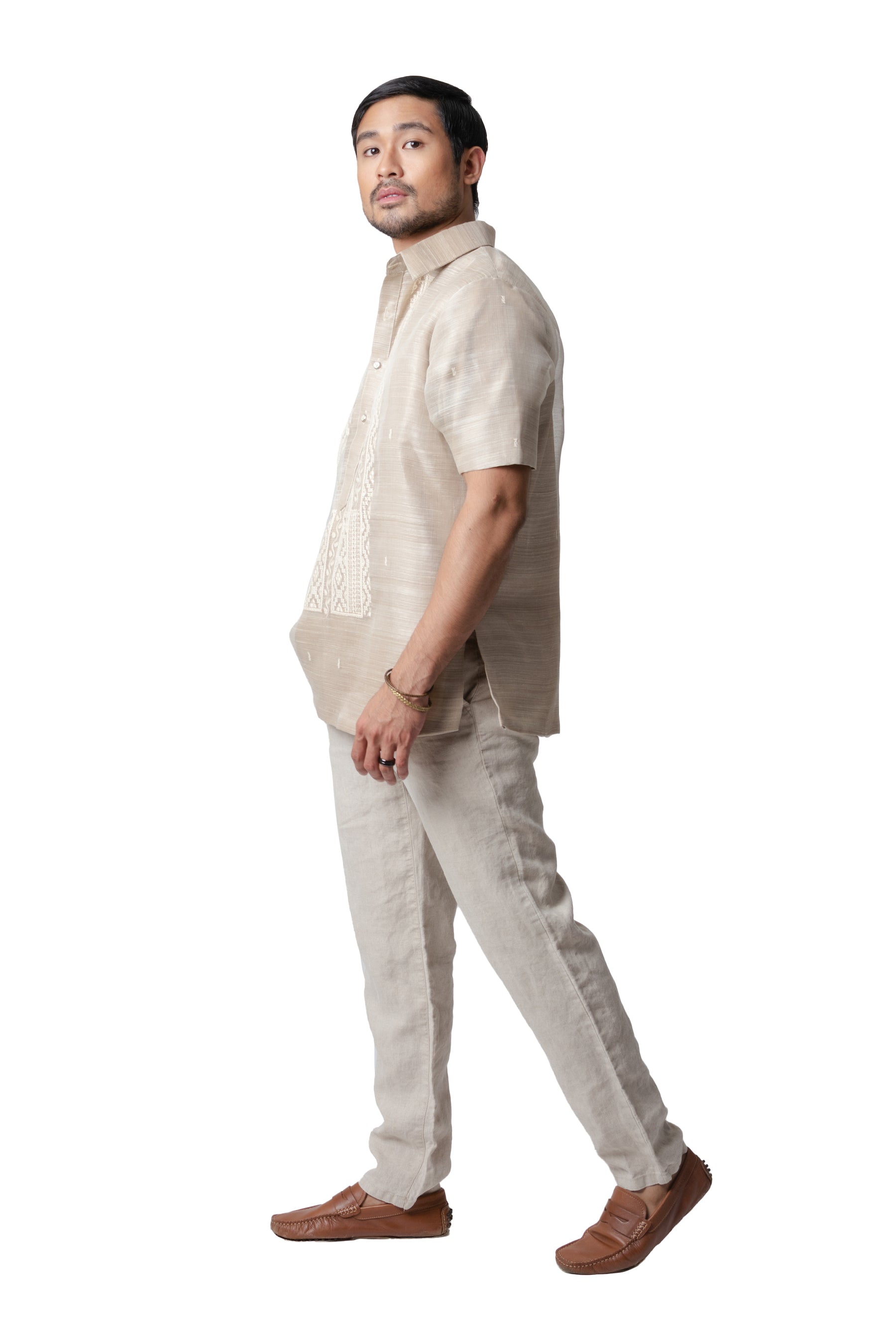 Enrique Men's Short Sleeve Barong (Piña)