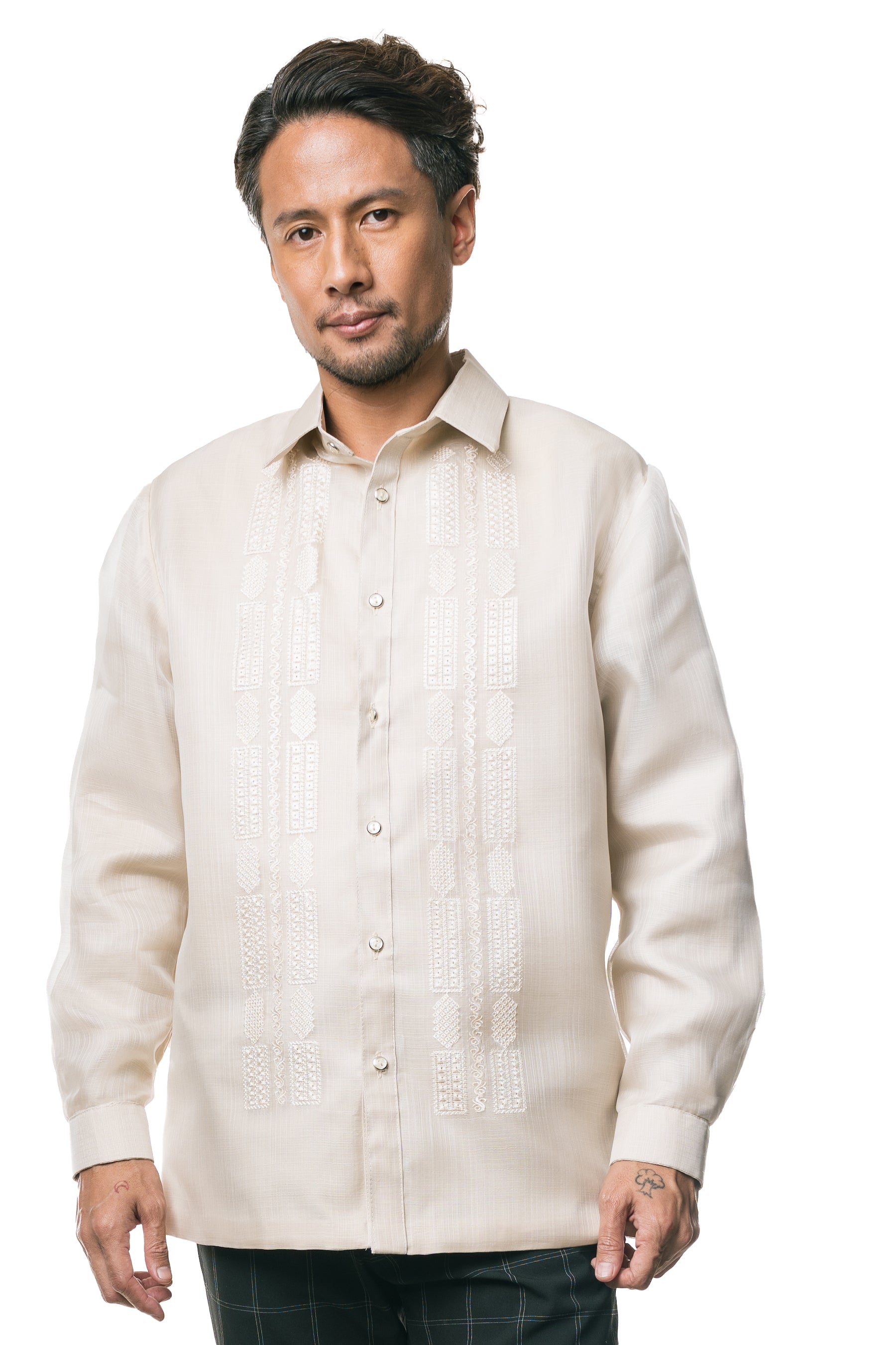 Gabriel Men's Barong Tagalog (Beige)