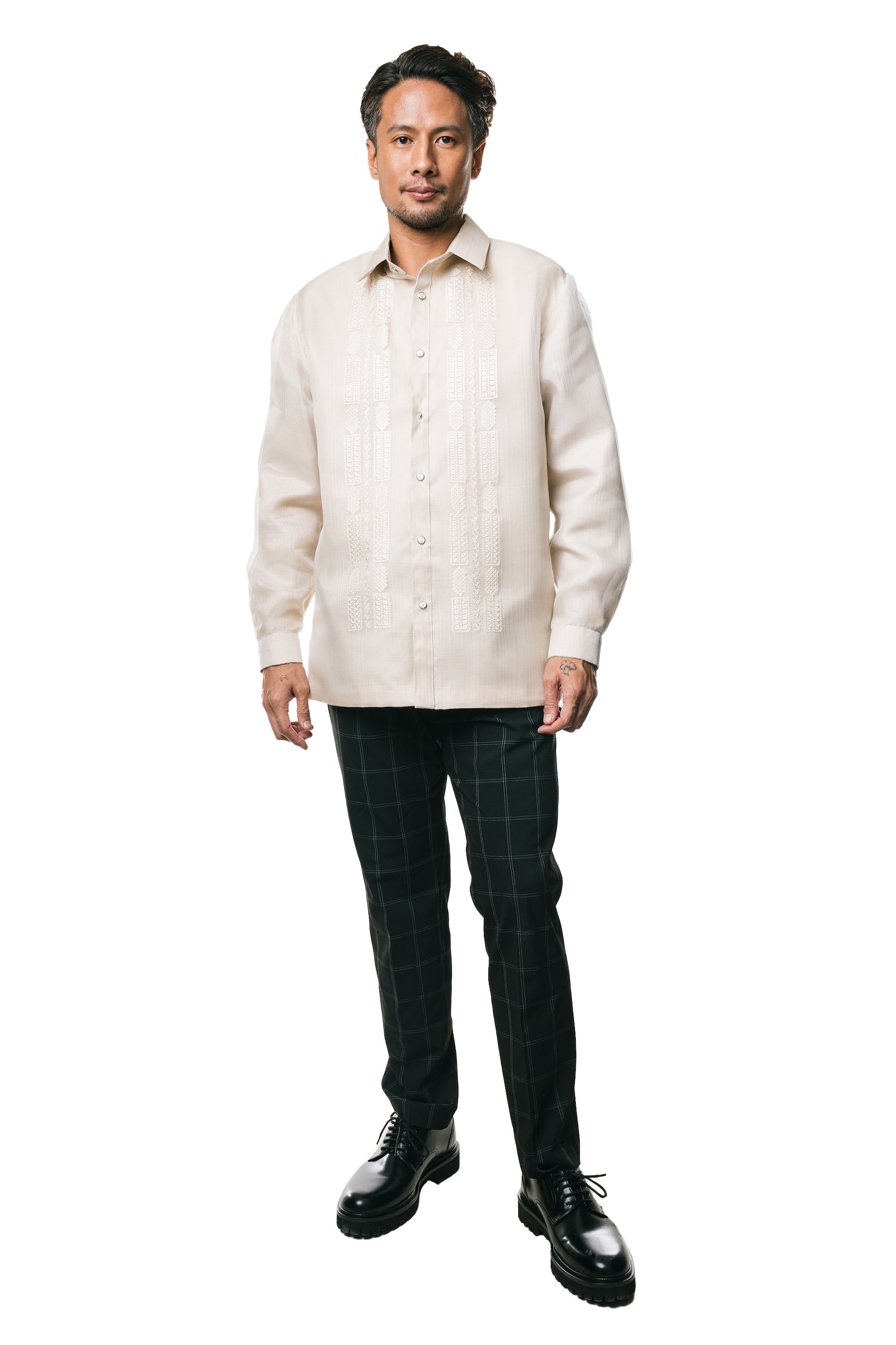 Gabriel Men's Barong Tagalog (Beige)