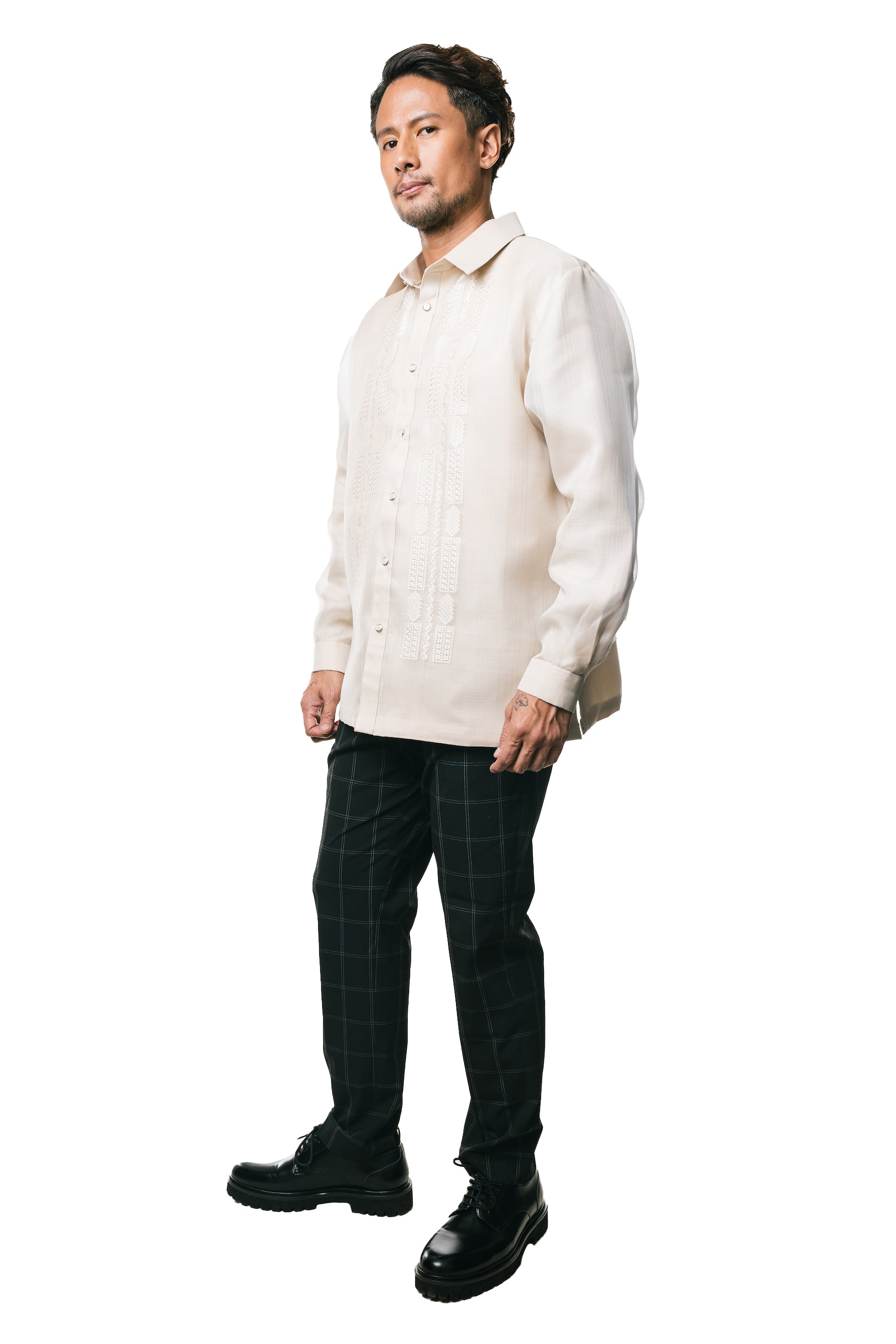 Gabriel Men's Barong Tagalog (Beige)