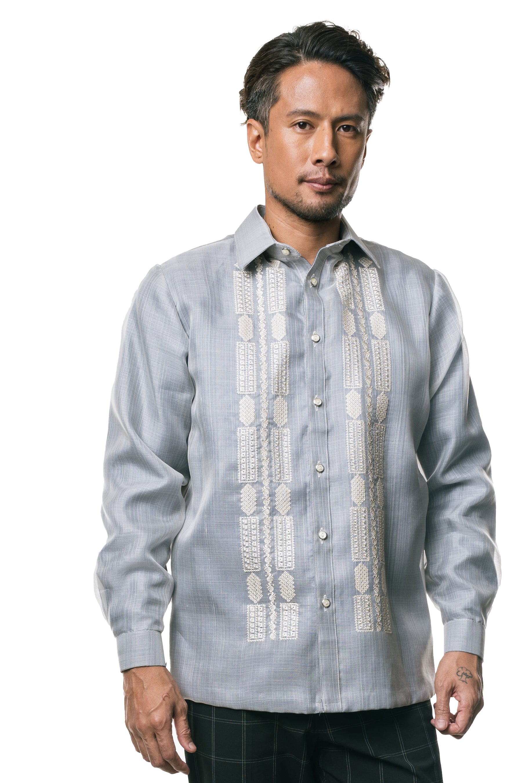 Gabriel Men's Barong Tagalog (Lt. Gray)