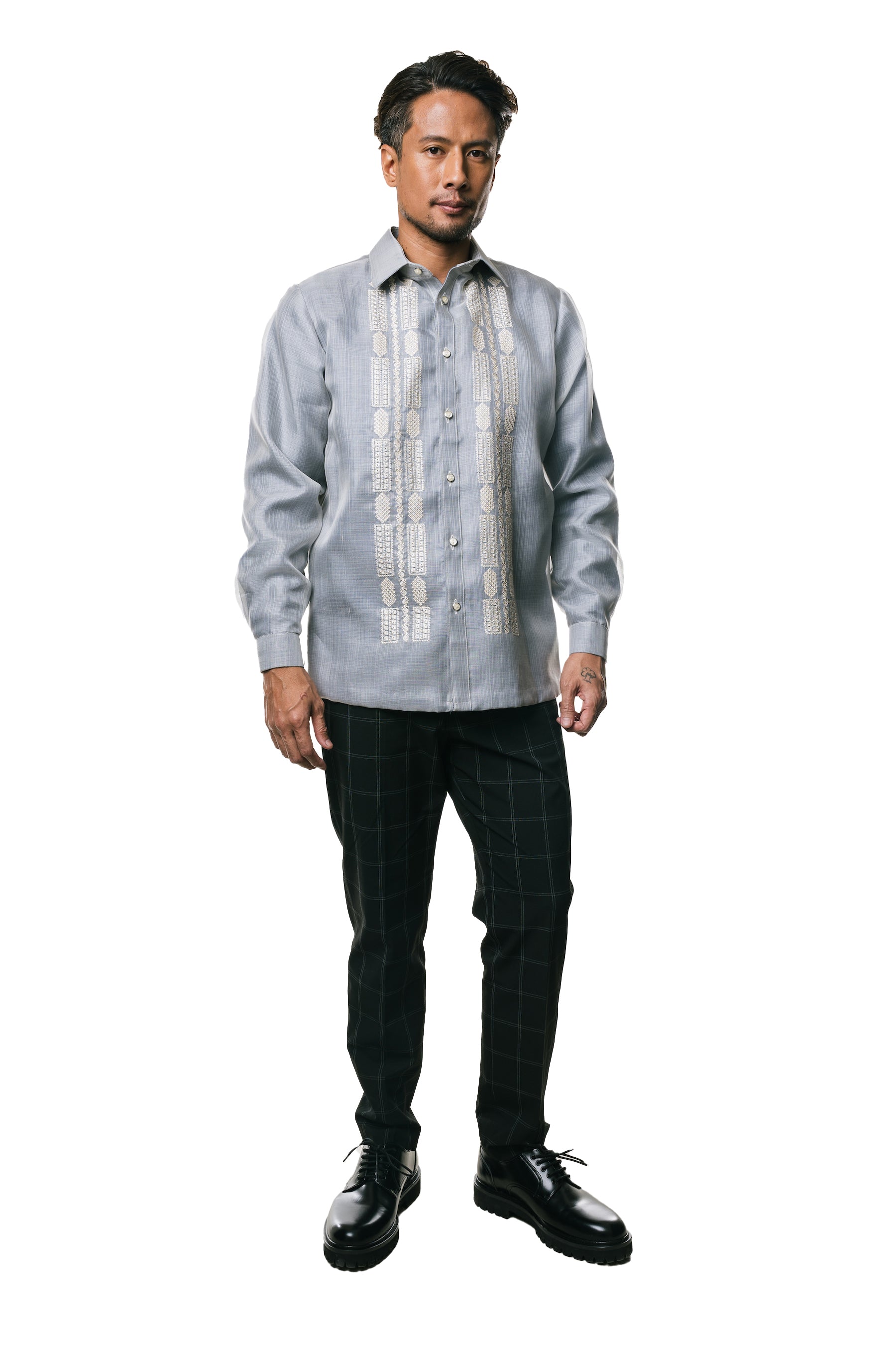 Gabriel Men's Barong Tagalog (Lt. Gray)