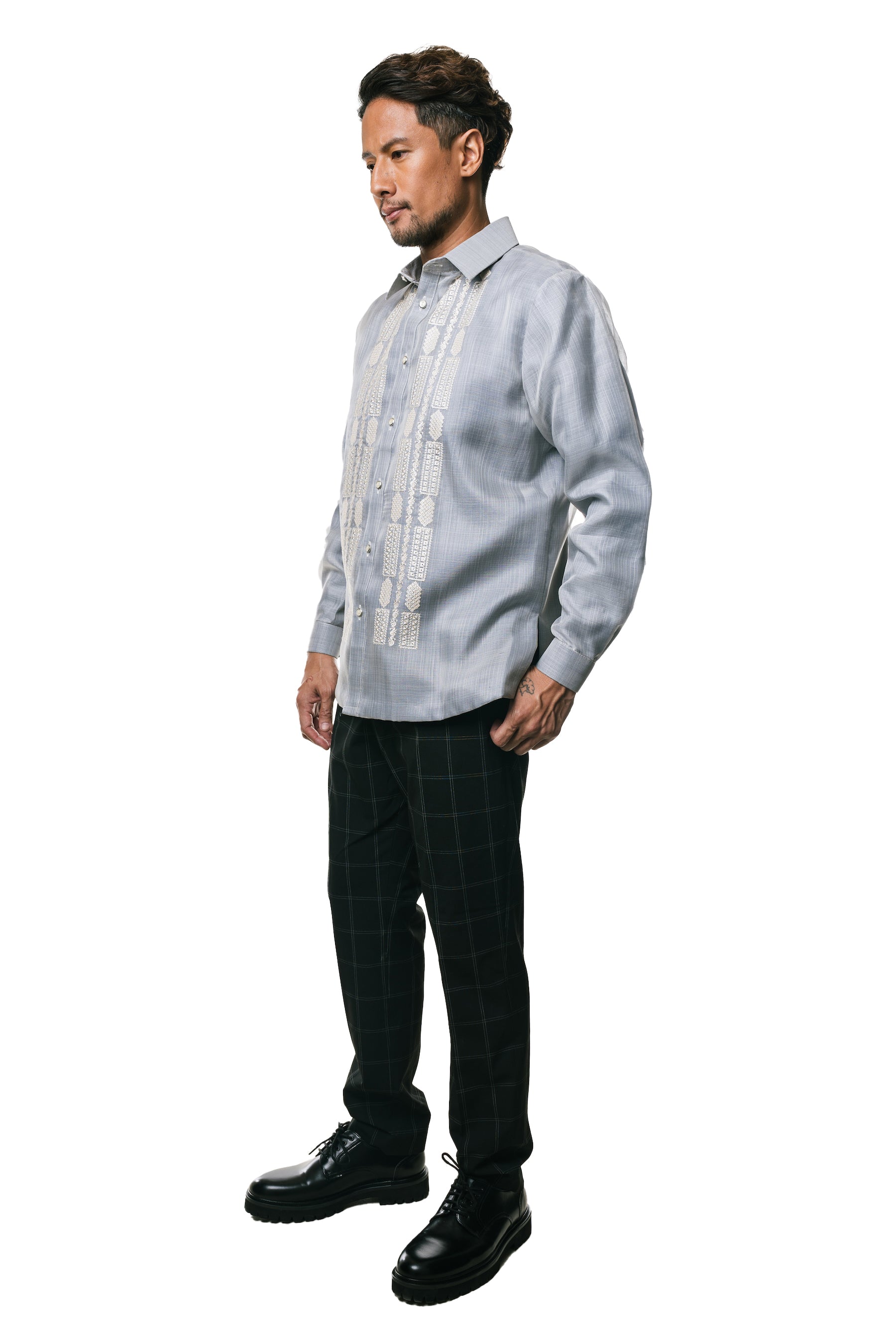 Gabriel Men's Barong Tagalog (Lt. Gray)