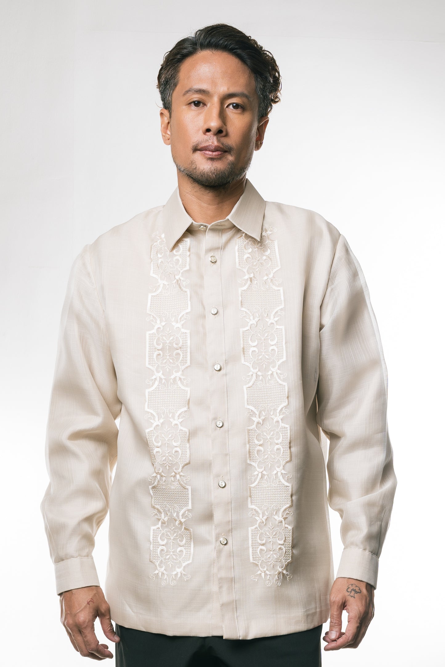 Lucas Men's Barong Tagalog (Beige)