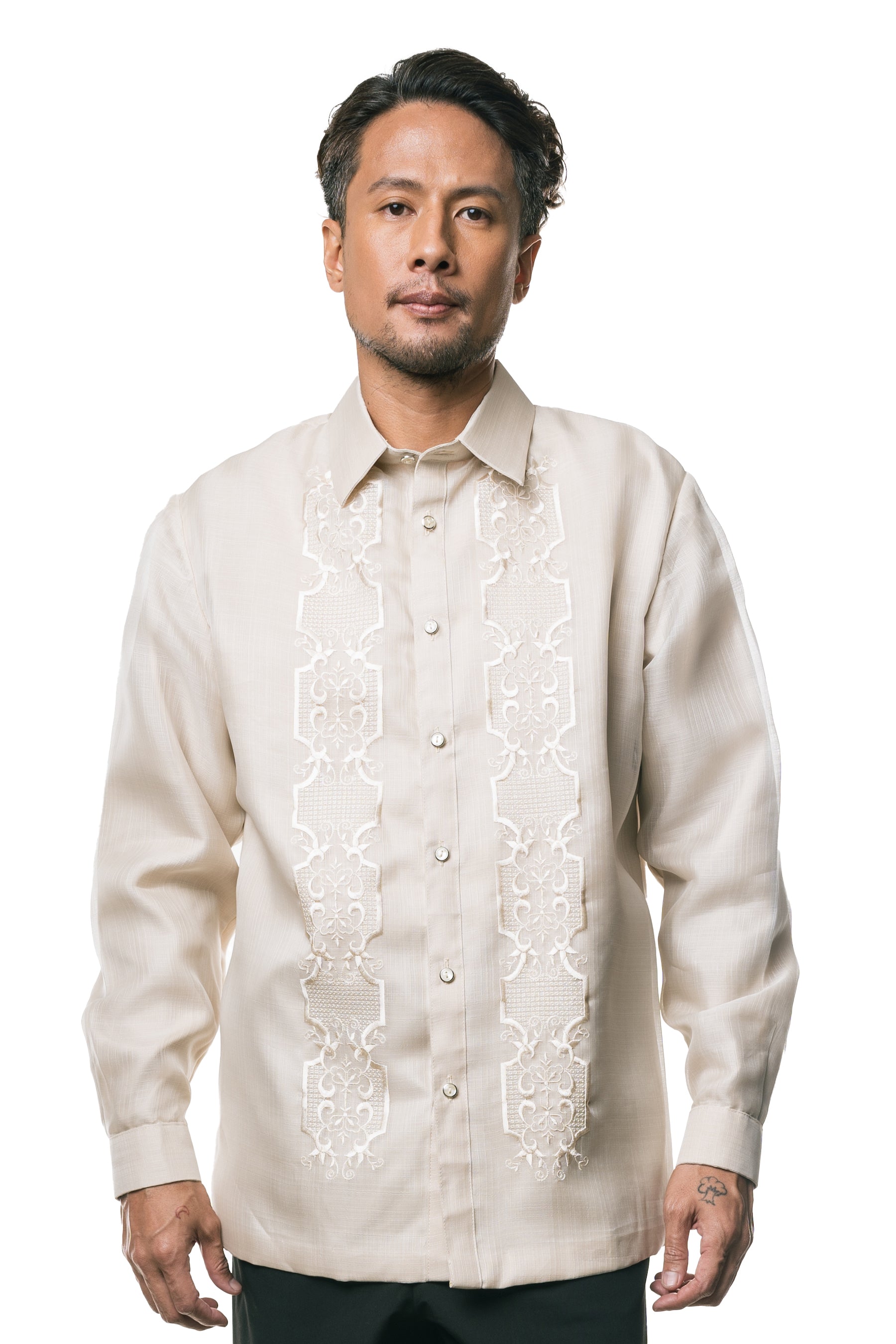 Lucas Men's Barong Tagalog (Beige)