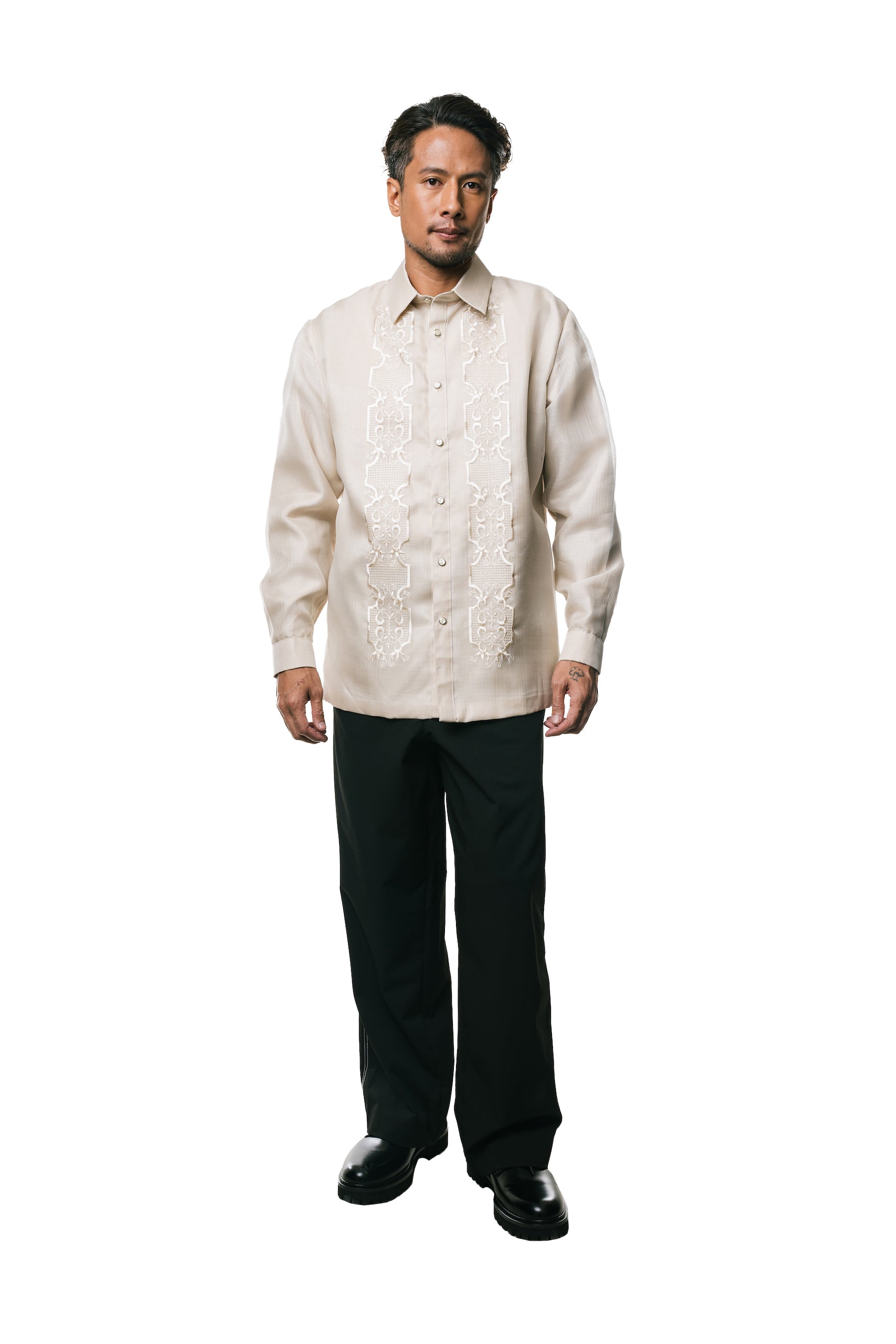 Lucas Men's Barong Tagalog (Beige)