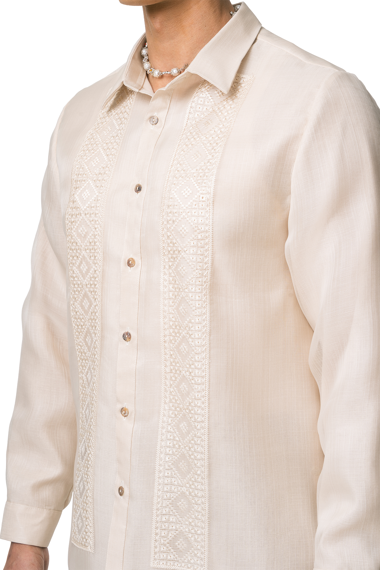 Mateo Men's Barong Tagalog (Beige)