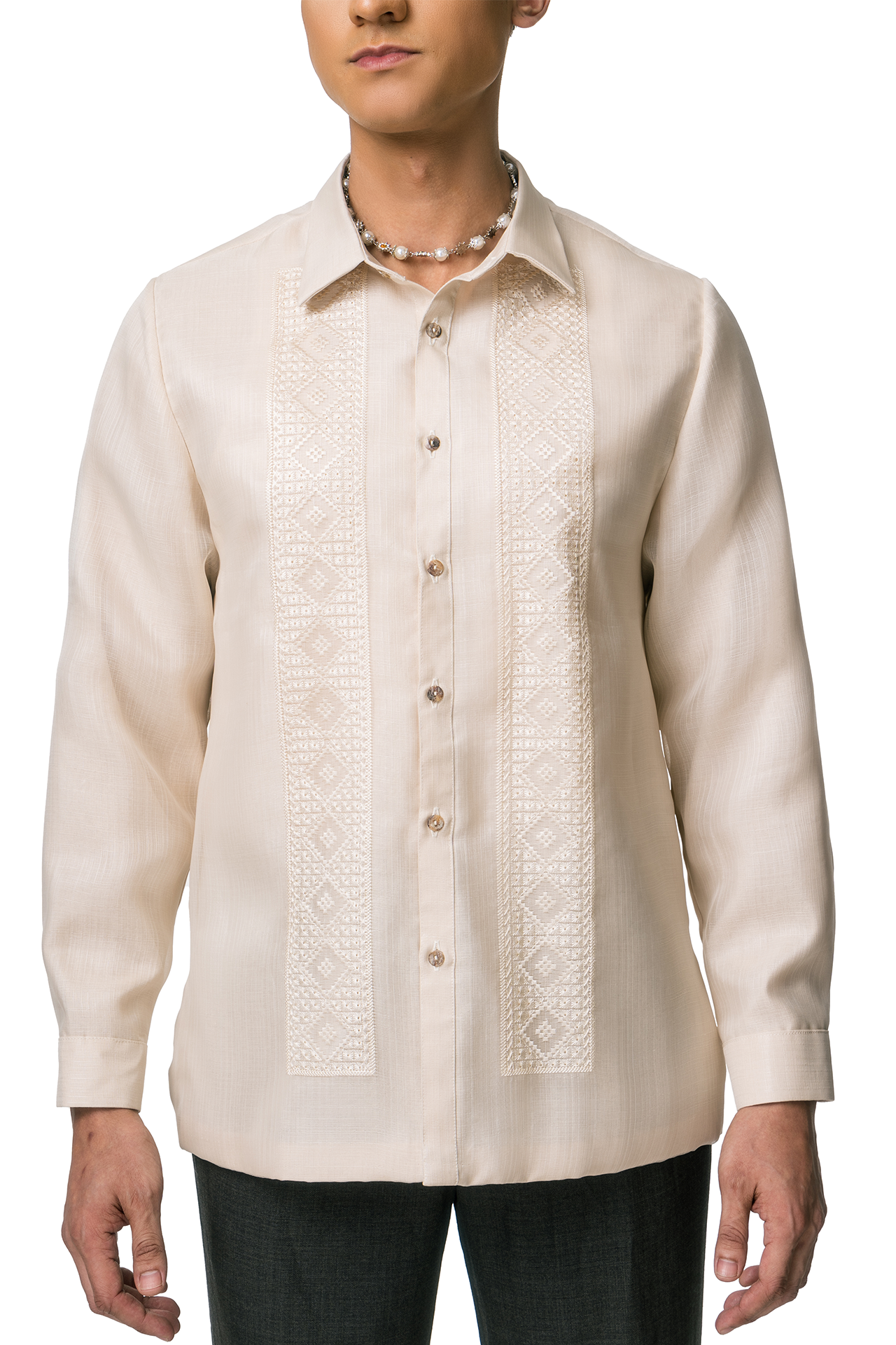 Mateo Men's Barong Tagalog (Beige)