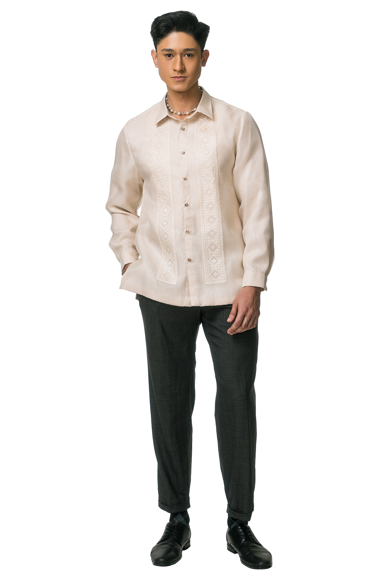 Mateo Men's Barong Tagalog (Beige)