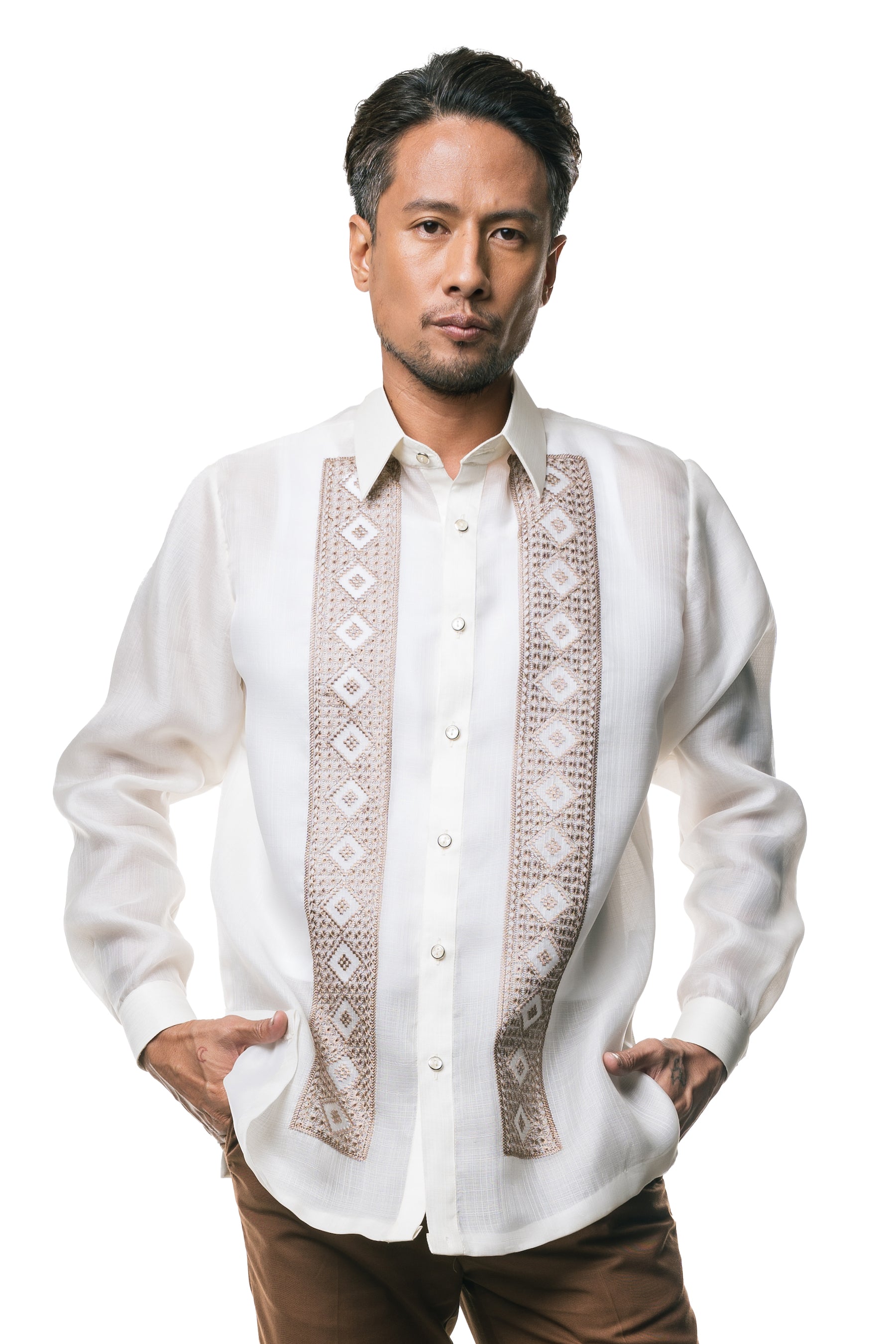 Mateo Men's Barong Tagalog (Ivory)