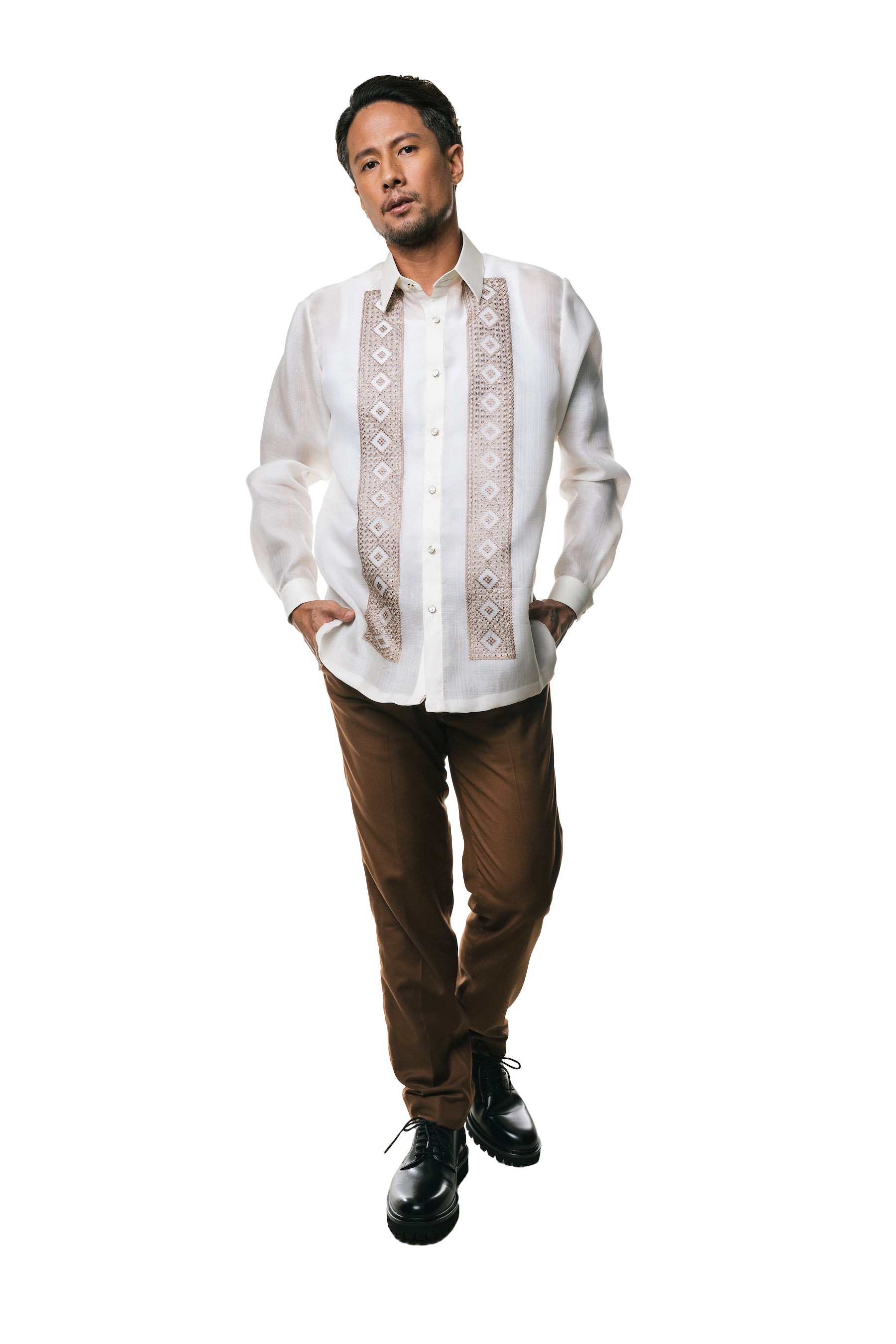 Mateo Men's Barong Tagalog (Ivory)