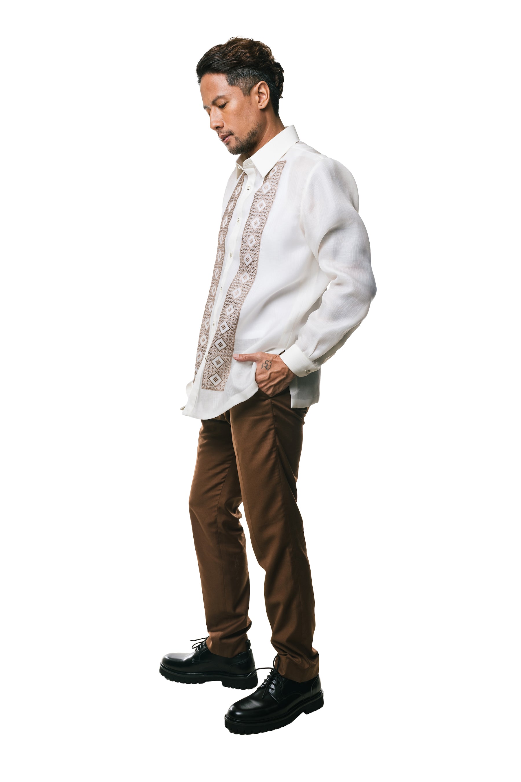 Mateo Men's Barong Tagalog (Ivory)