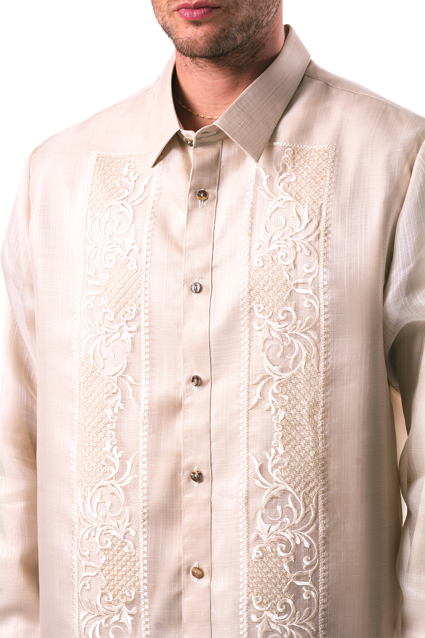 Pedro Men's Barong Tagalog (Beige)