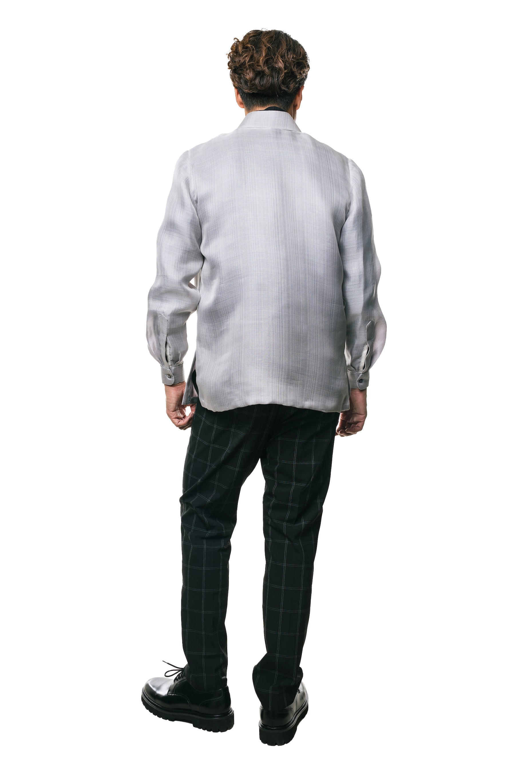 Roberto Men's Barong Tagalog (Lt. Gray)