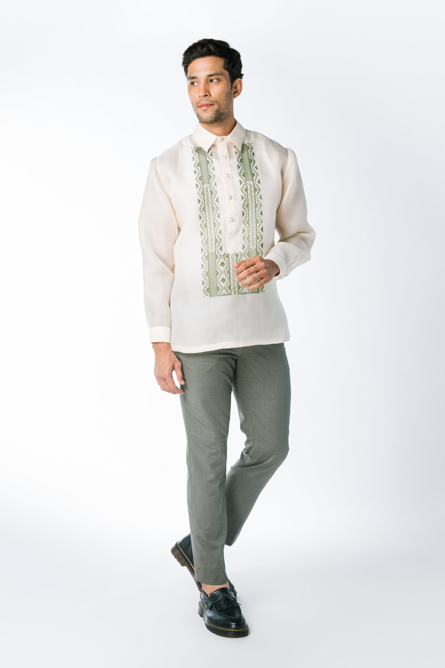 Barong Gradpic Timothy Mens Barong Tagalog | Beige | Modern Filipino by The Mestizo LA
