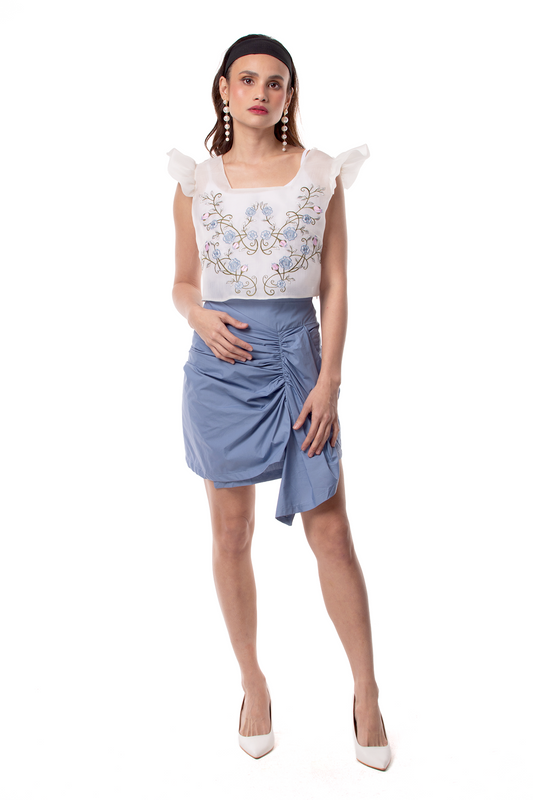 Vella Embroidered Crop Top