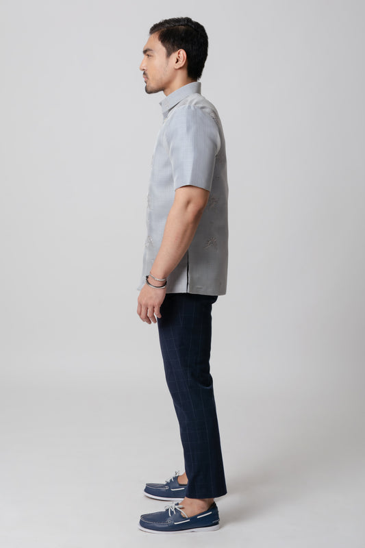 Danilo Men's Short Sleeve Barong (Mist)