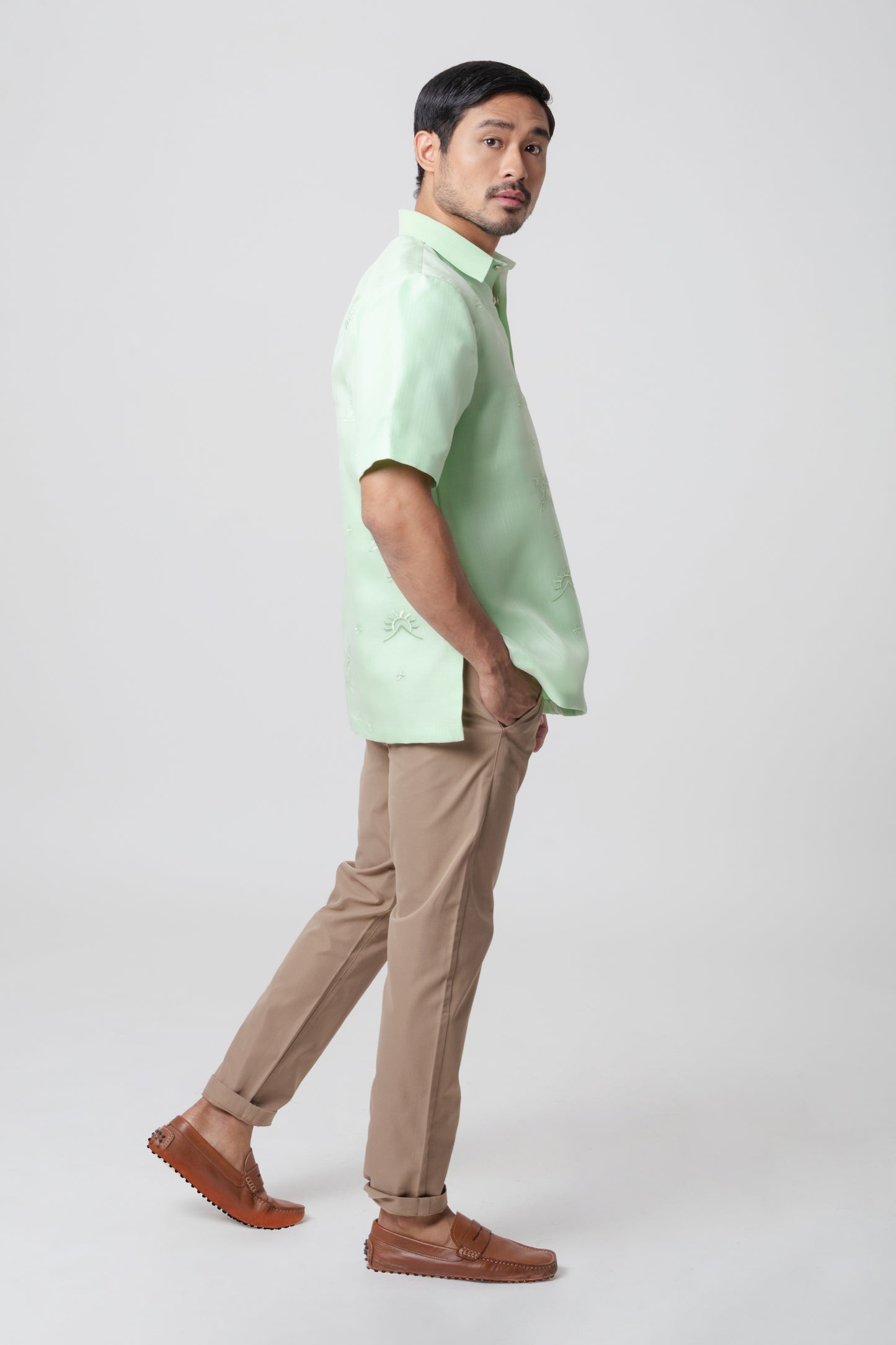 Danilo Men's Short Sleeve Barong (Green Apple)