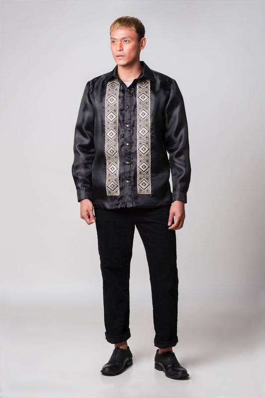 Diamante Men's Barong (Black)