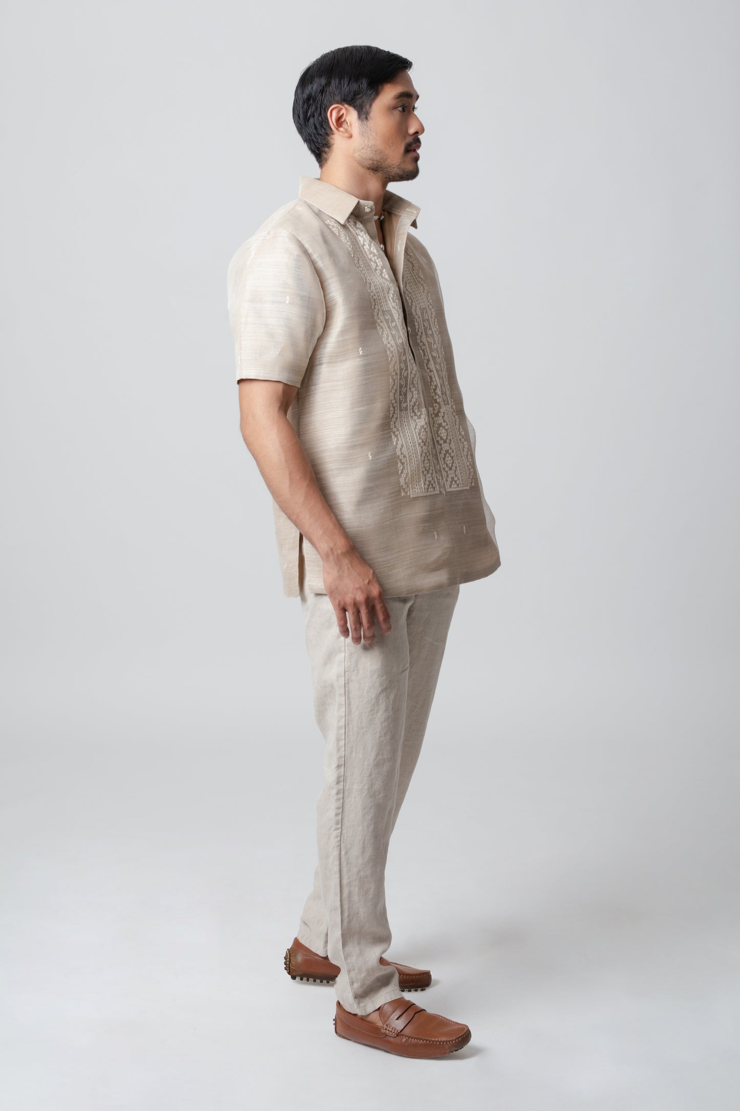 Enrique Men's Short Sleeve Barong (Piña)