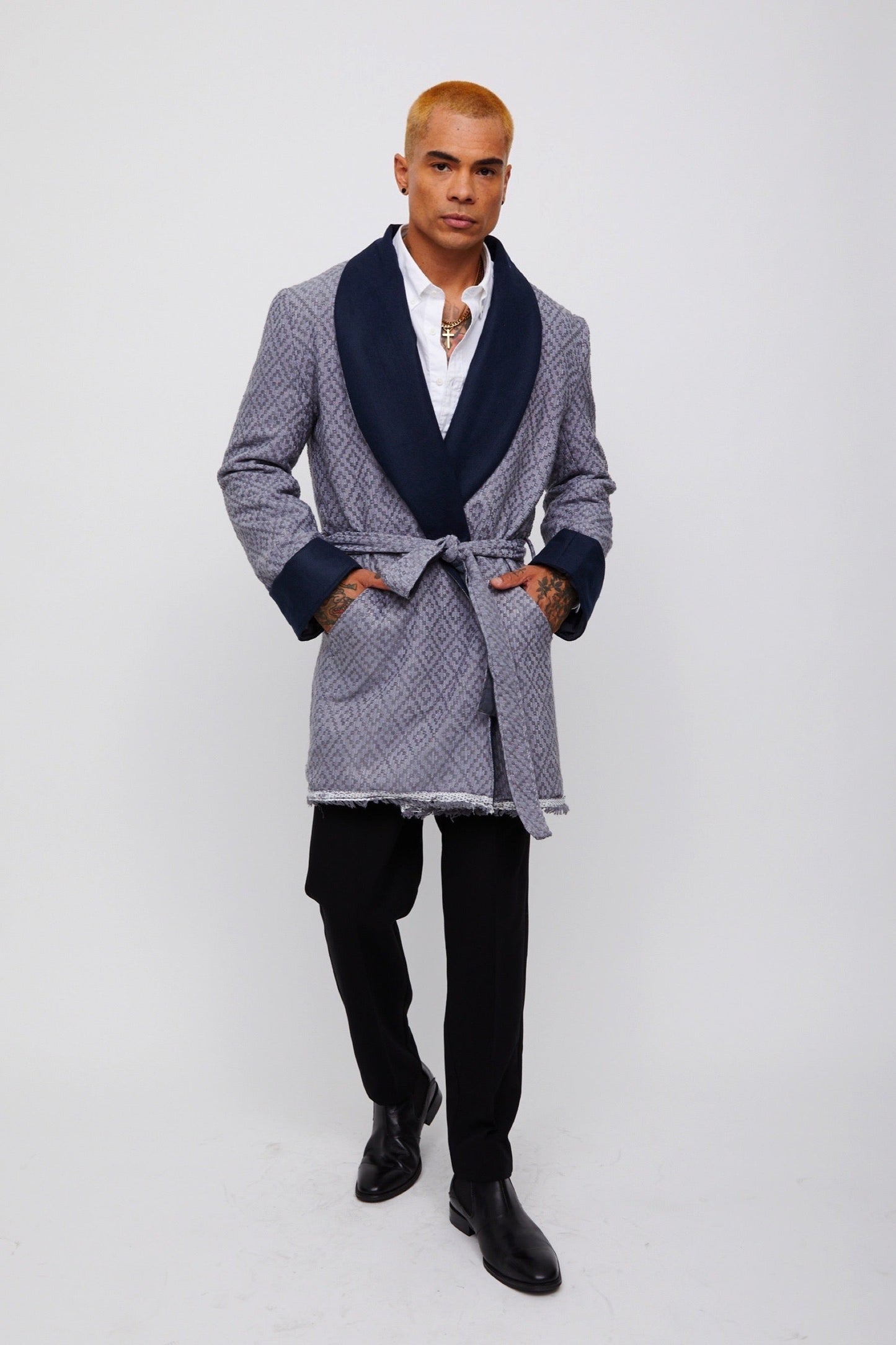 Men's Robe Jacket with Gray 